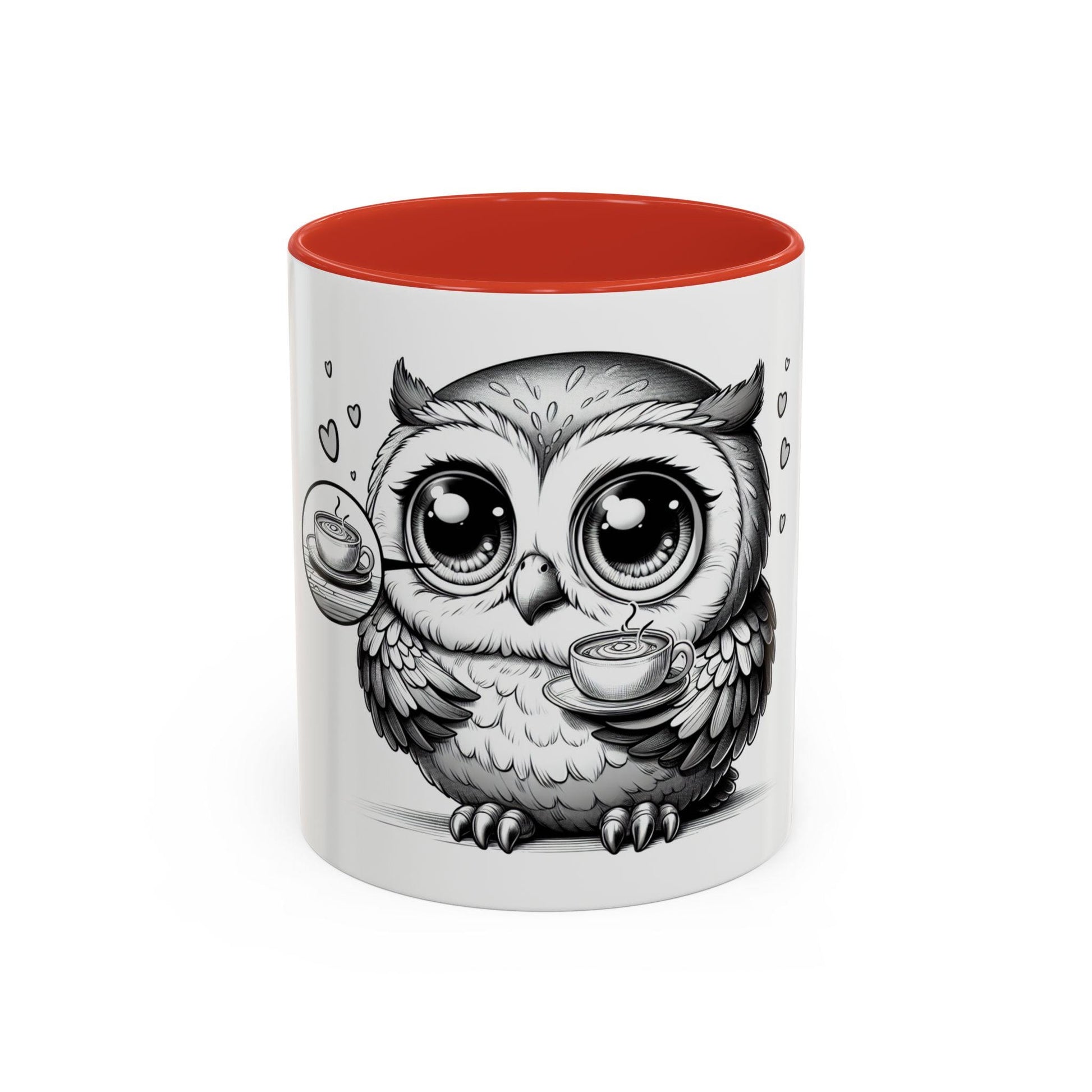Owl Coffee Mug Cute Ceramic Cup with Owl Accent  Perfect Gift for Owl Lovers & Coffee Fans - Toddcraft