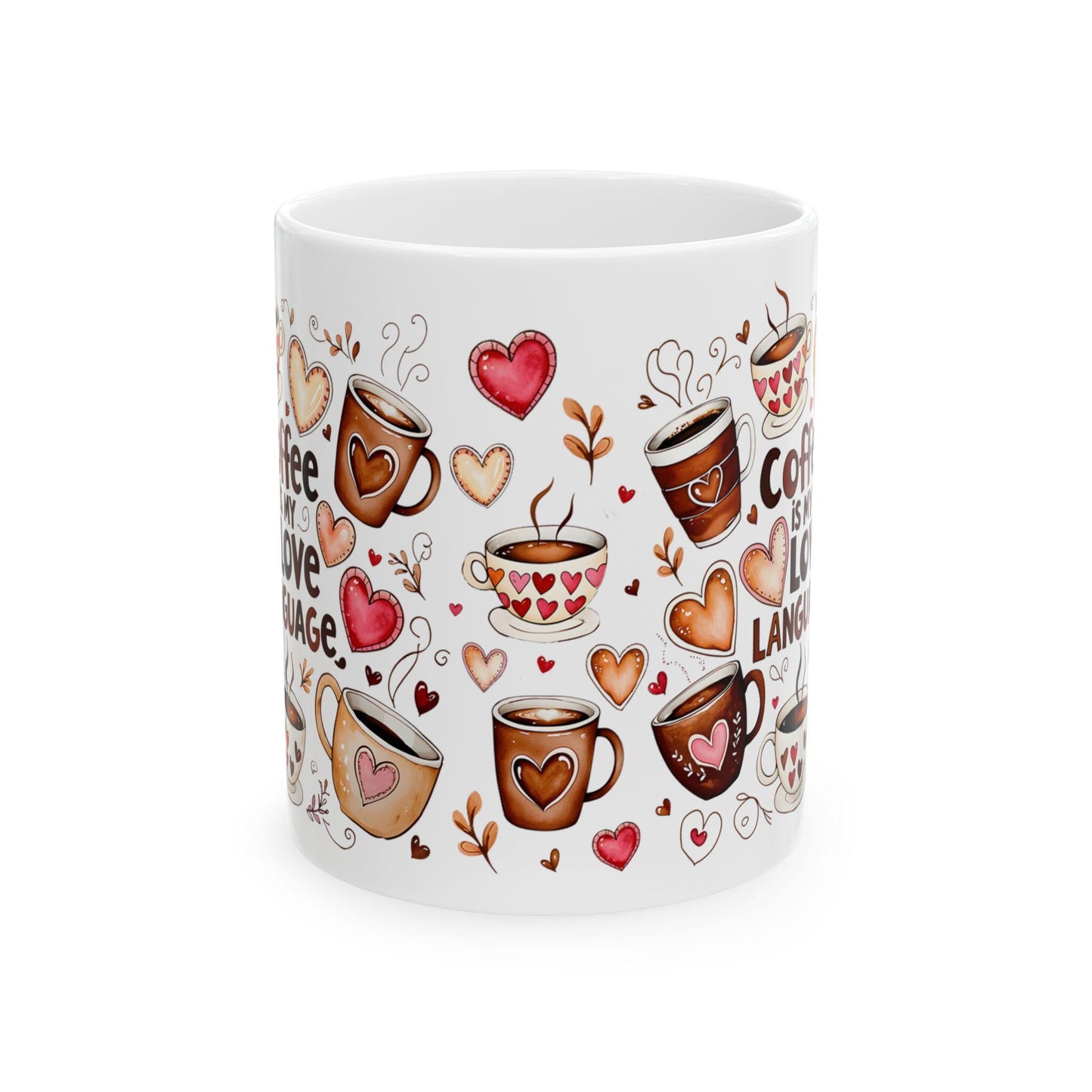 Coffee Is My Love Language Mug, Cute Ceramic Coffee Cup, Gift for Coffee Lovers, Heartwarming Unique Coffee Mug for Him & Her - Toddcraft
