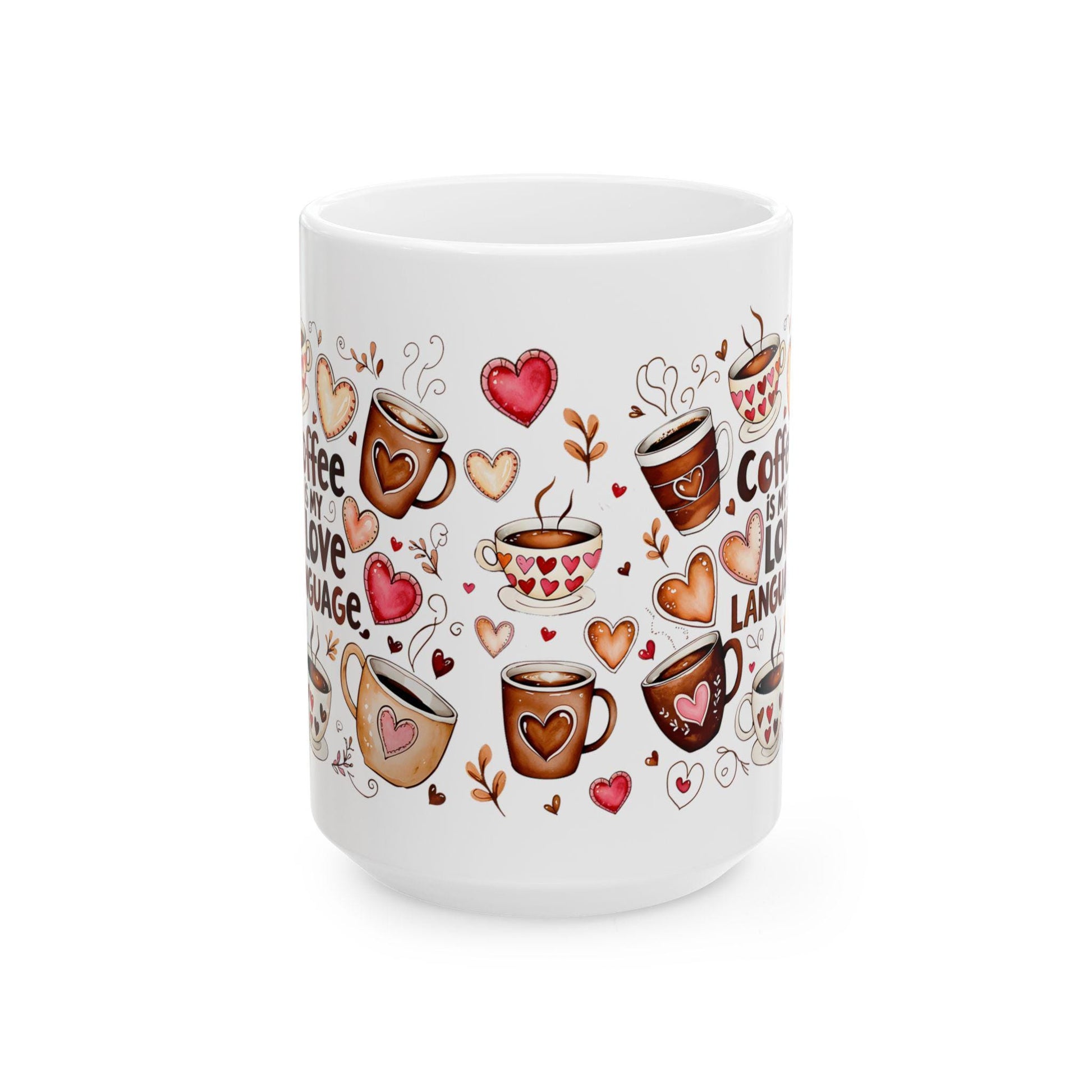 Coffee Is My Love Language Mug, Cute Ceramic Coffee Cup, Gift for Coffee Lovers, Heartwarming Unique Coffee Mug for Him & Her - Toddcraft