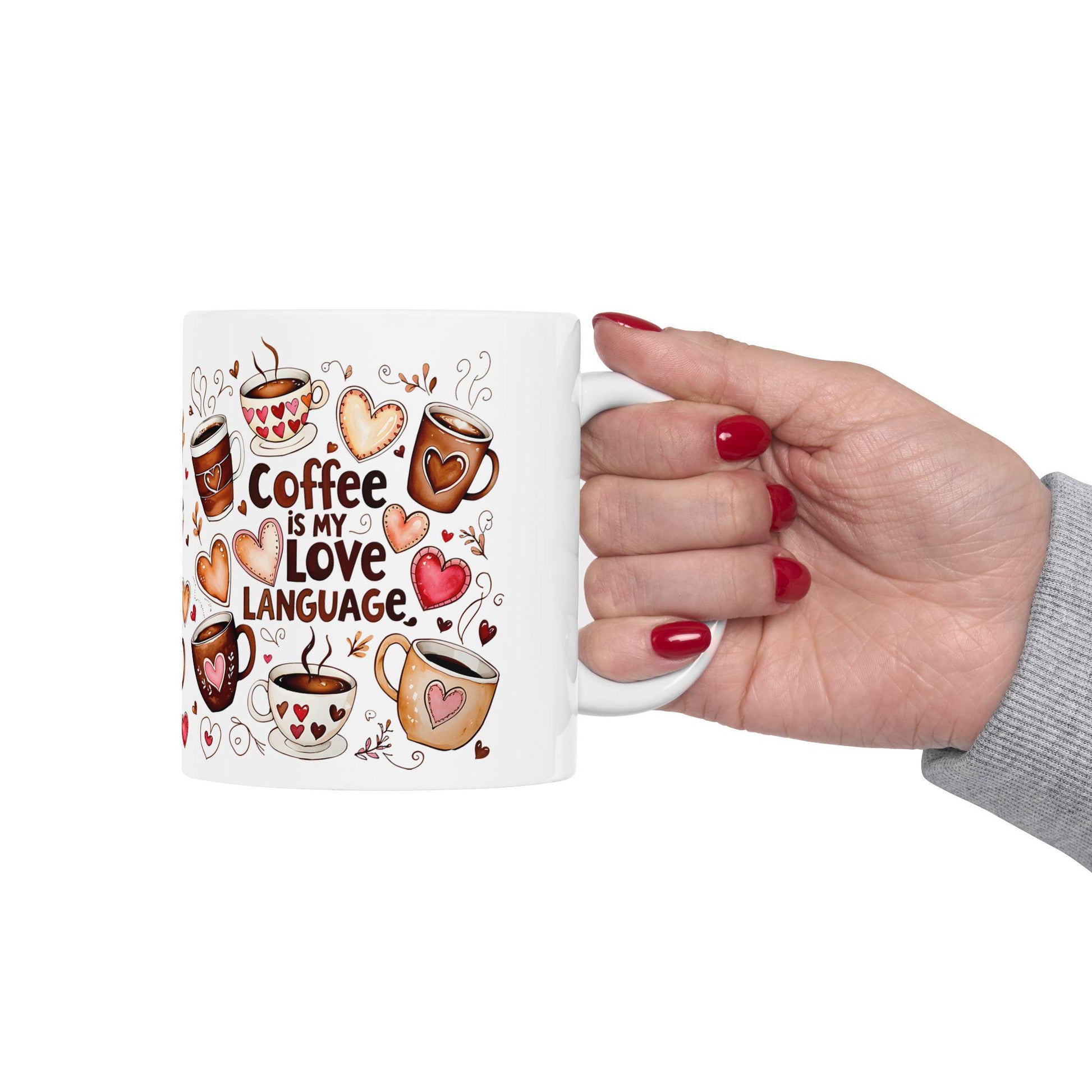 Coffee Is My Love Language Mug, Cute Ceramic Coffee Cup, Gift for Coffee Lovers, Heartwarming Unique Coffee Mug for Him & Her - Toddcraft