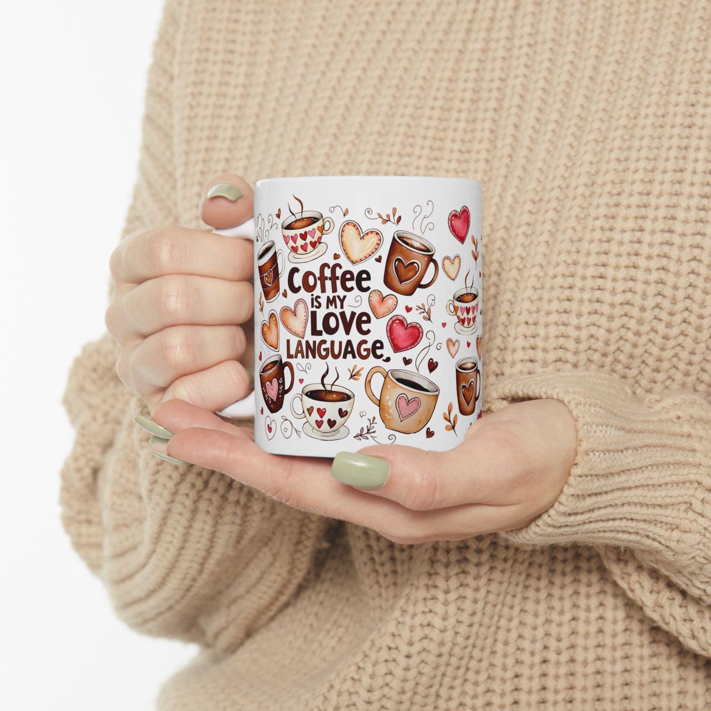 Coffee Is My Love Language Mug, Cute Ceramic Coffee Cup, Gift for Coffee Lovers, Heartwarming Unique Coffee Mug for Him & Her - Toddcraft