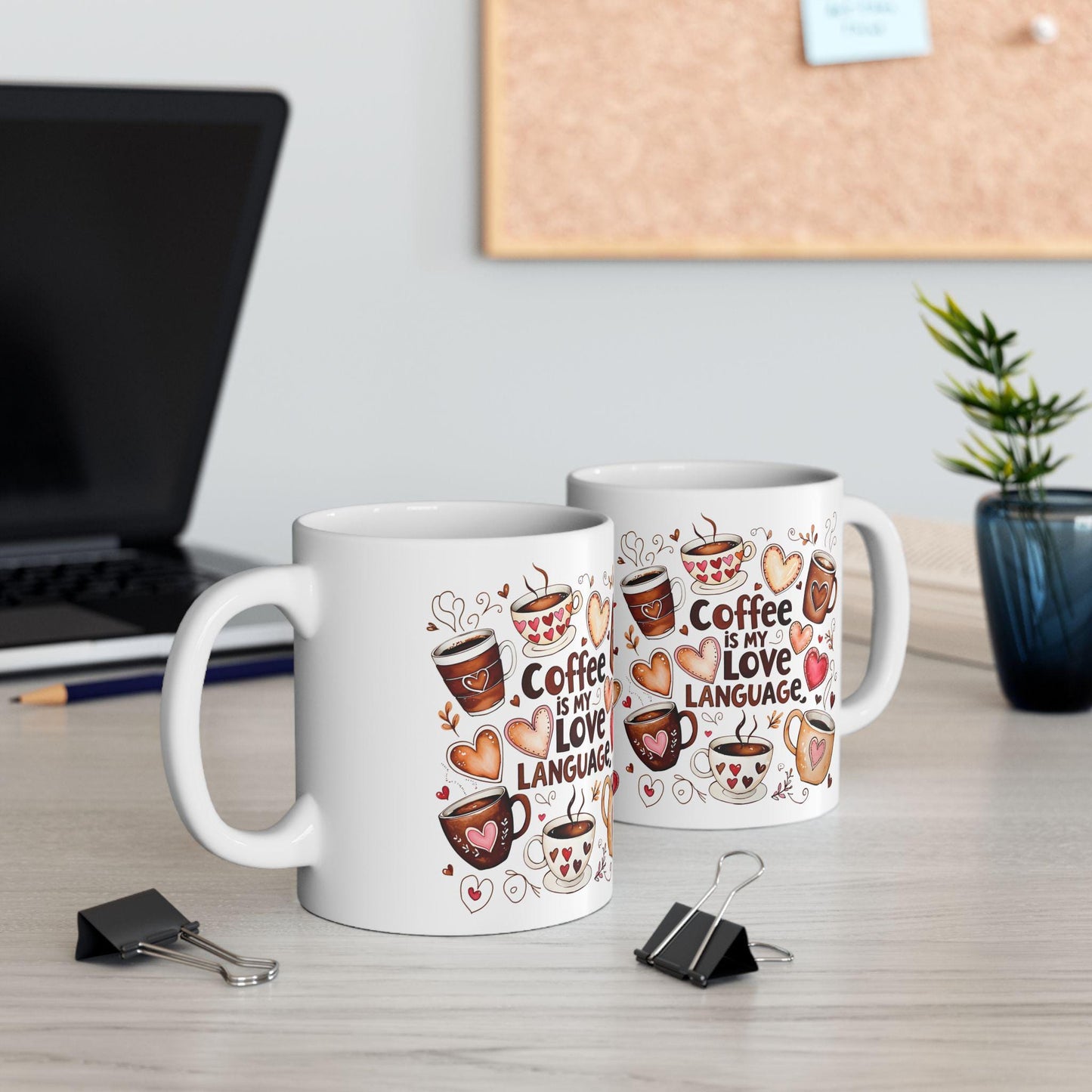 Coffee Is My Love Language Mug, Cute Ceramic Coffee Cup, Gift for Coffee Lovers, Heartwarming Unique Coffee Mug for Him & Her - Toddcraft