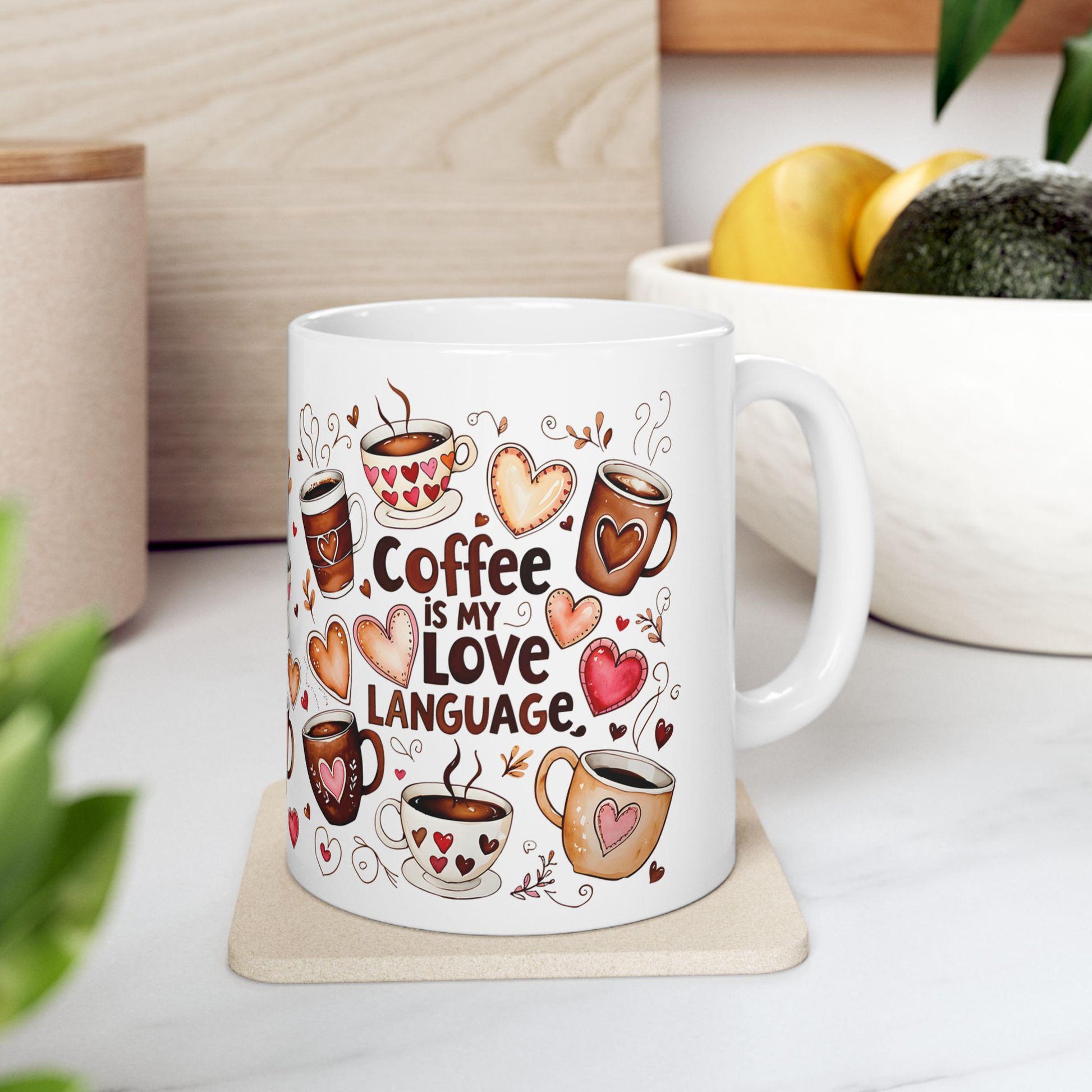 Coffee Is My Love Language Mug, Cute Ceramic Coffee Cup, Gift for Coffee Lovers, Heartwarming Unique Coffee Mug for Him & Her - Toddcraft