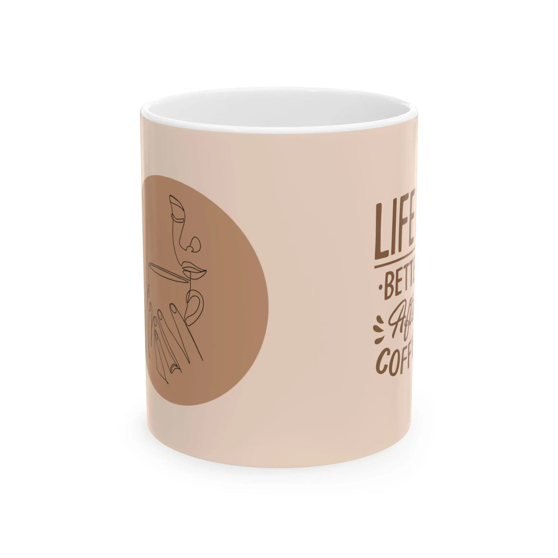 Coffee Mug Funny Life Is Better After Coffee Ceramic 11oz 15oz Gift for Mom Dad Avid Coffee Drinkers - Toddcraft