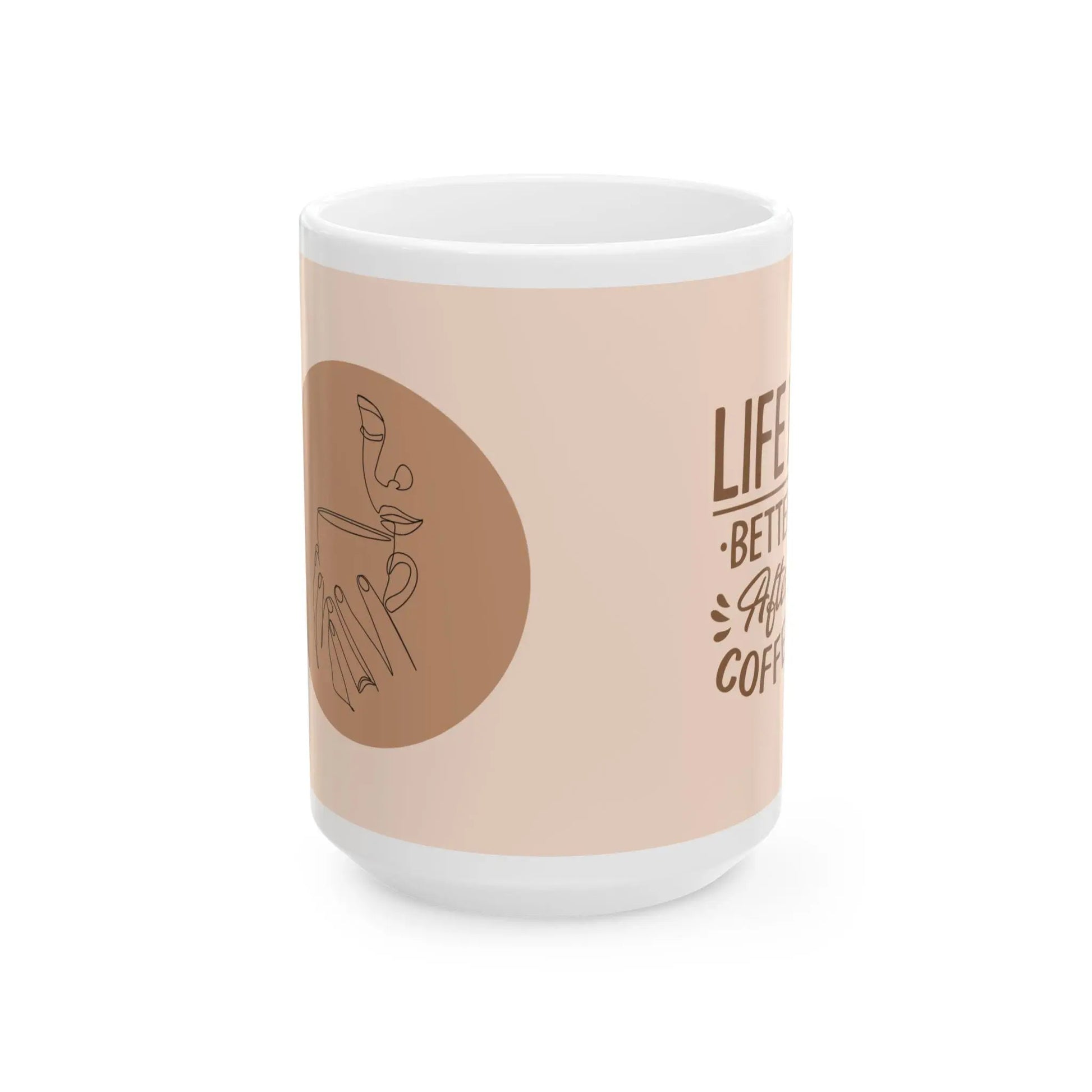 Coffee Mug Funny Life Is Better After Coffee Ceramic 11oz 15oz Gift for Mom Dad Avid Coffee Drinkers - Toddcraft