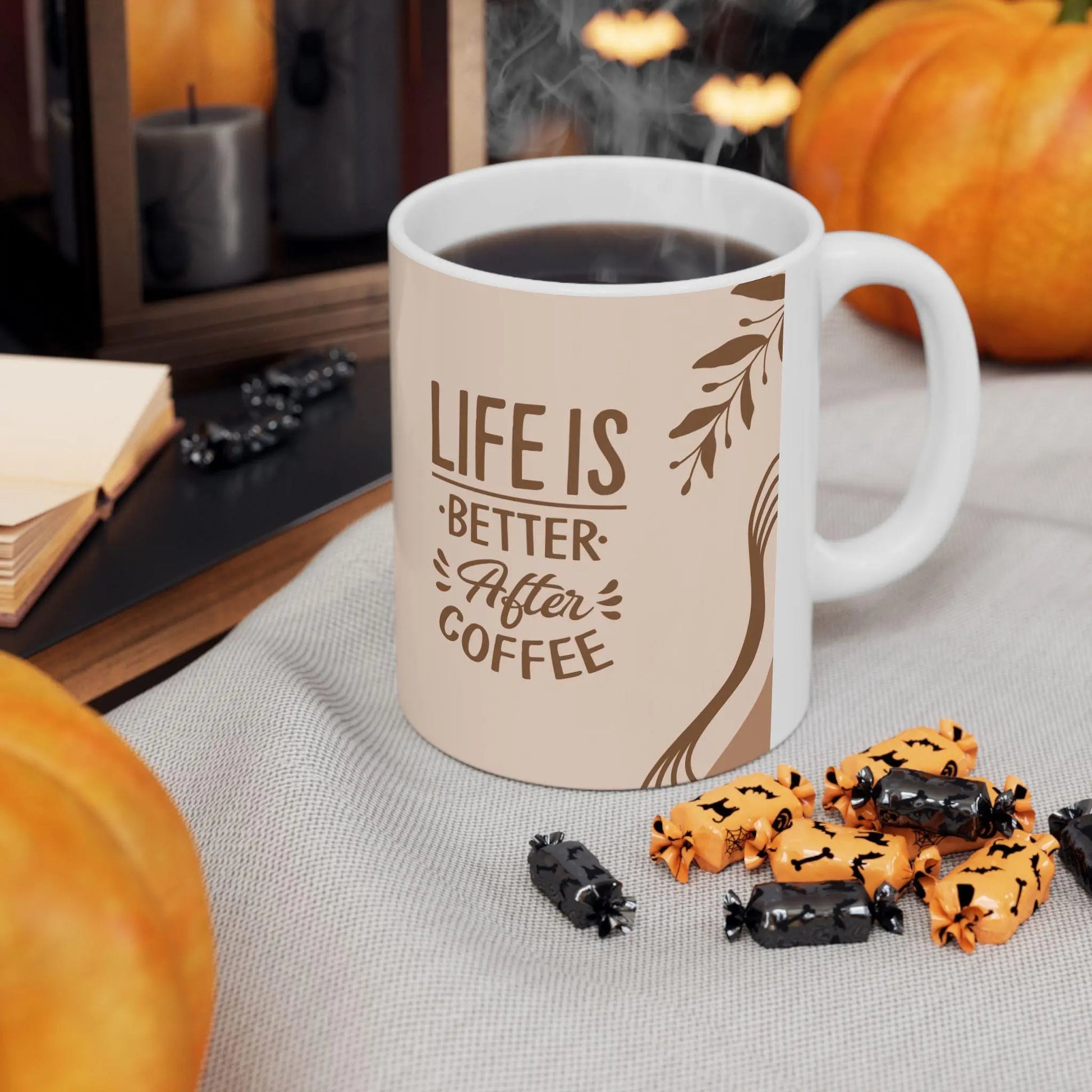 Coffee Mug Funny Life Is Better After Coffee Ceramic 11oz 15oz Gift for Mom Dad Avid Coffee Drinkers - Toddcraft