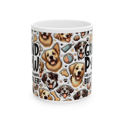 Cool Grandpa Dog Lover Mug, Ceramic Coffee Tea Cup 11oz 15oz, Paw Print Gift for Great Grandpa & Pet Lovers - Toddcraft