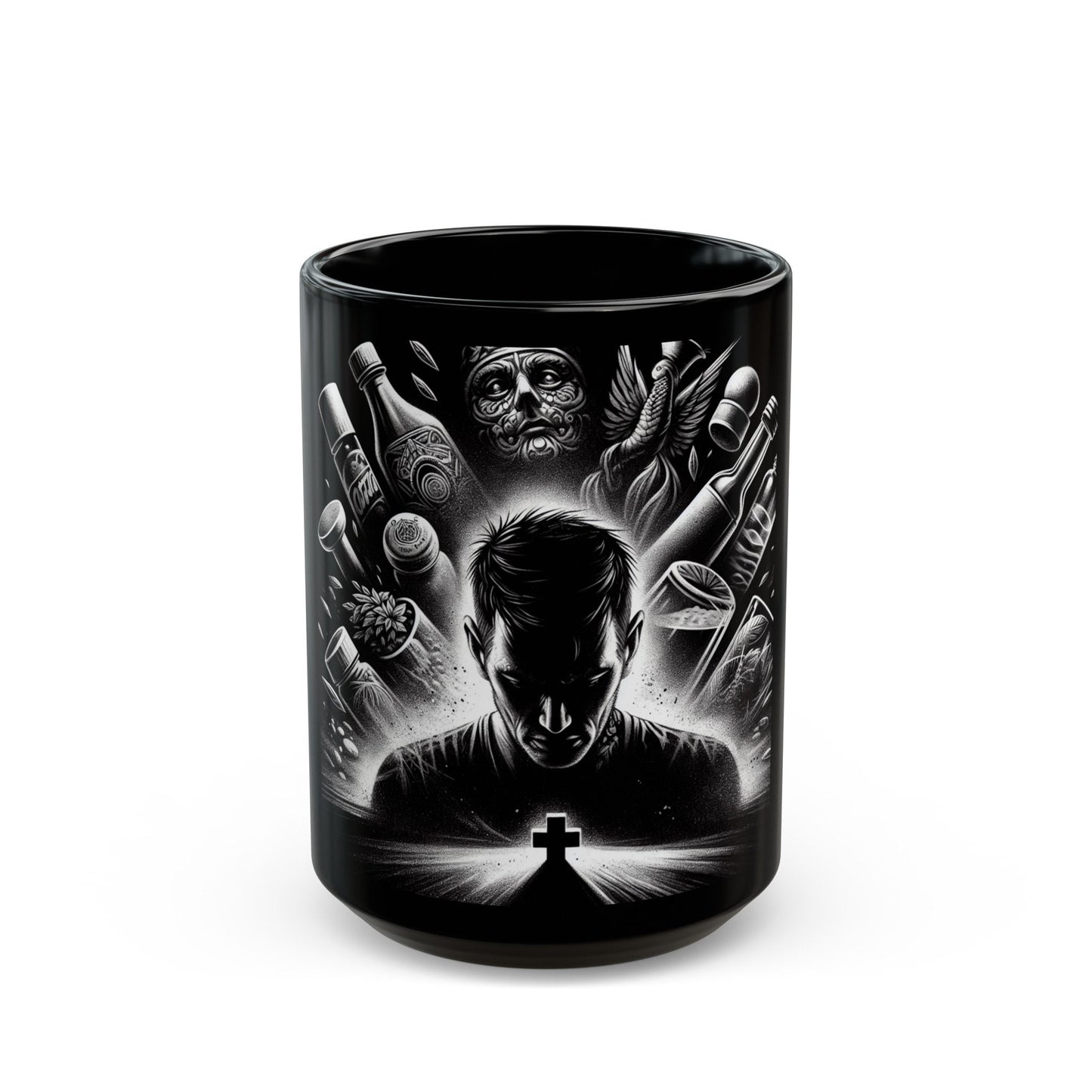 Faith Battleship Black Mug 11oz - Christian Prayer Inspiration Coffee Cup | Spiritual Warfare Gift - Toddcraft