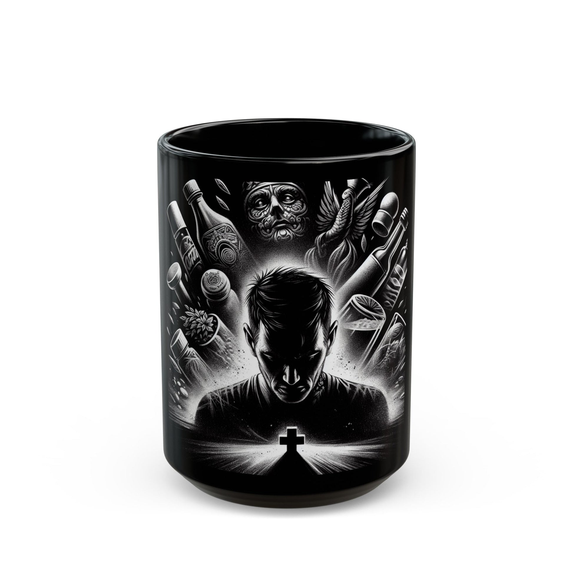 Faith Battleship Black Mug 11oz - Christian Prayer Inspiration Coffee Cup | Spiritual Warfare Gift - Toddcraft