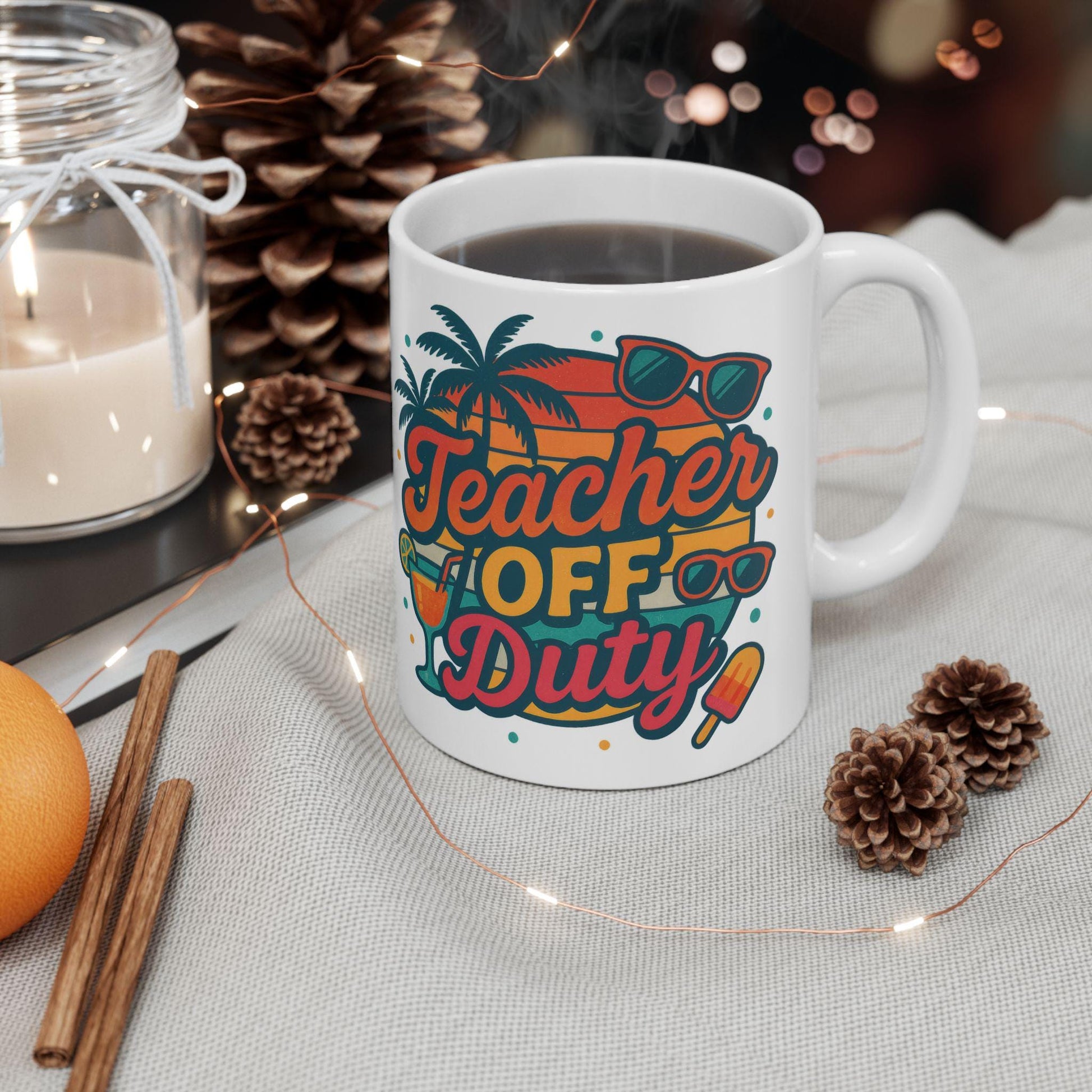 Teacher Off Duty Mug & Graphic Tee, Funny Teacher Gift, Ceramic Coffee Cup 11oz 15oz, Back to School, Teacher Appreciation Present - Toddcraft
