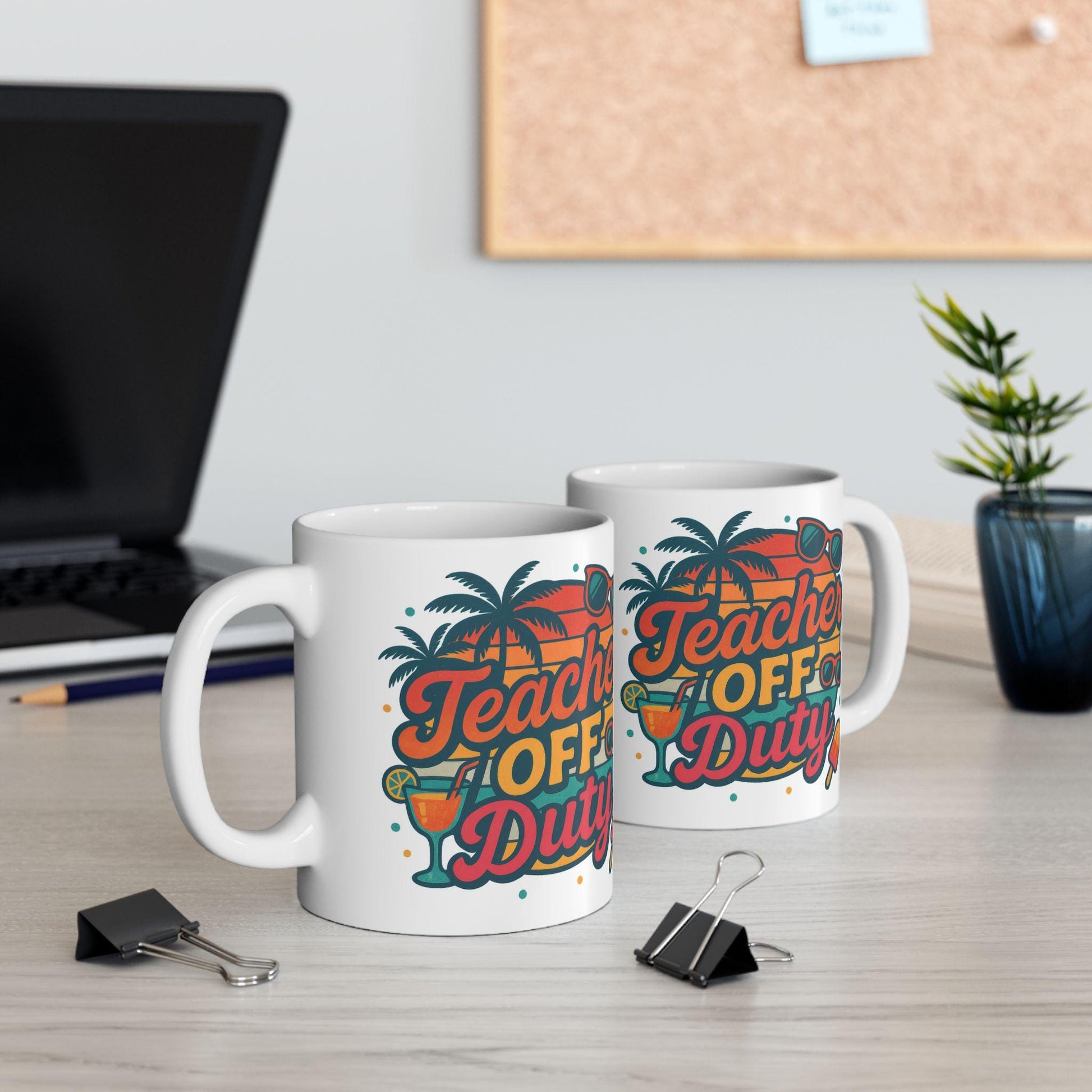 Teacher Off Duty Mug & Graphic Tee, Funny Teacher Gift, Ceramic Coffee Cup 11oz 15oz, Back to School, Teacher Appreciation Present - Toddcraft