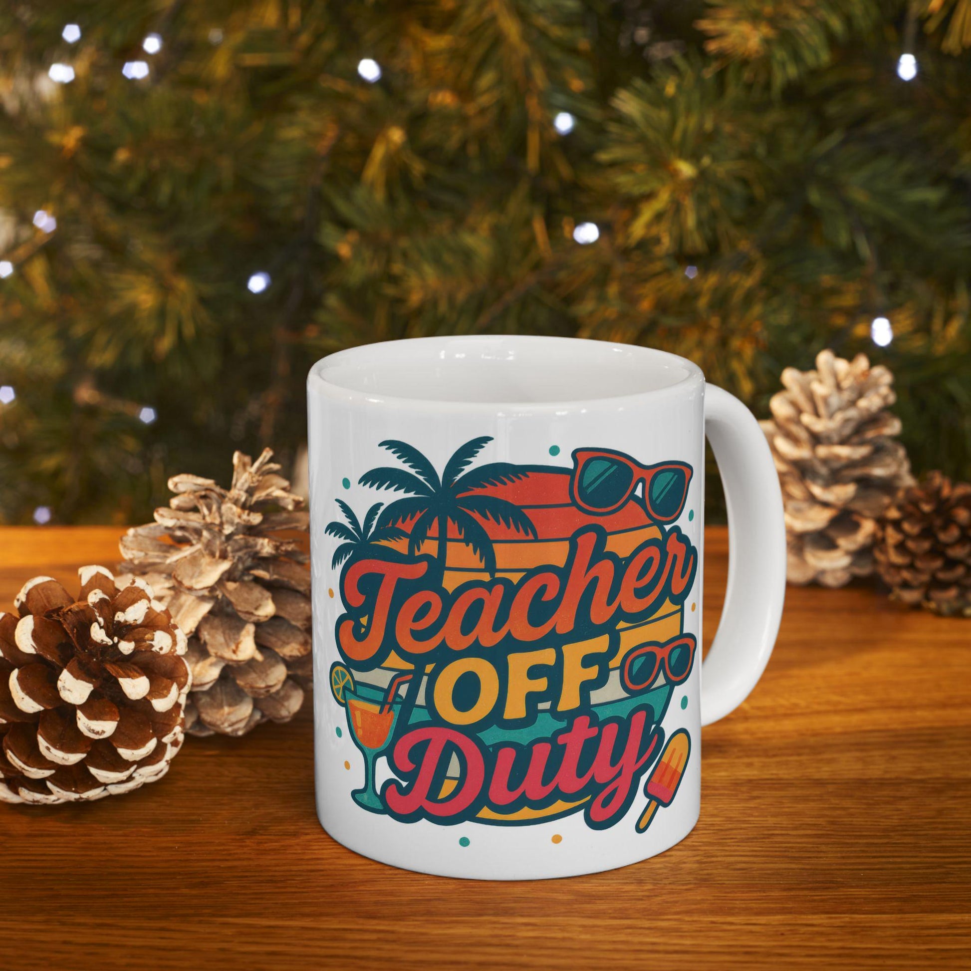 Teacher Off Duty Mug & Graphic Tee, Funny Teacher Gift, Ceramic Coffee Cup 11oz 15oz, Back to School, Teacher Appreciation Present - Toddcraft