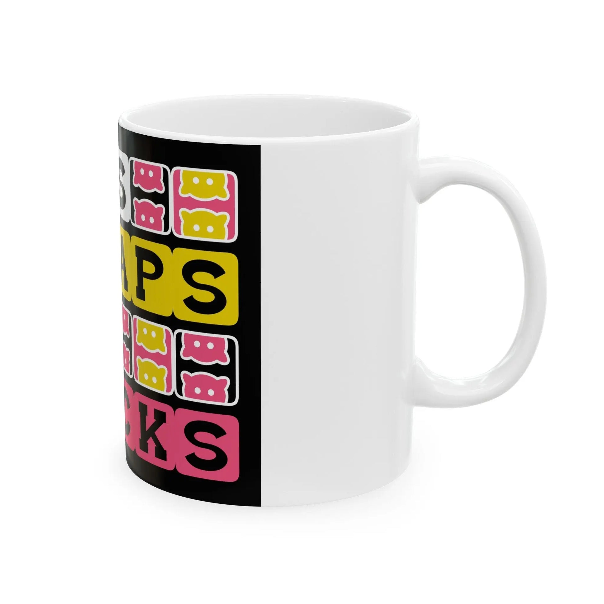 Whimsical Ceramic Mug: Cats, Naps, Snacks - Perfect Gift for Feline Enthusiasts & Cat Moms - Toddcraft