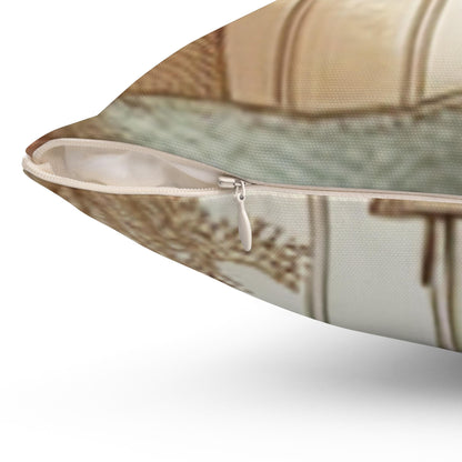 Soft Spun Polyester Square Throw Pillow - Durable Decorative Cushion for Cozy Home Living Room Decor - Toddcraft