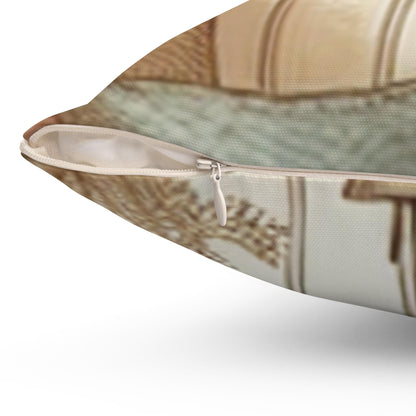 Soft Spun Polyester Square Throw Pillow - Durable Decorative Cushion for Cozy Home Living Room Decor - Toddcraft