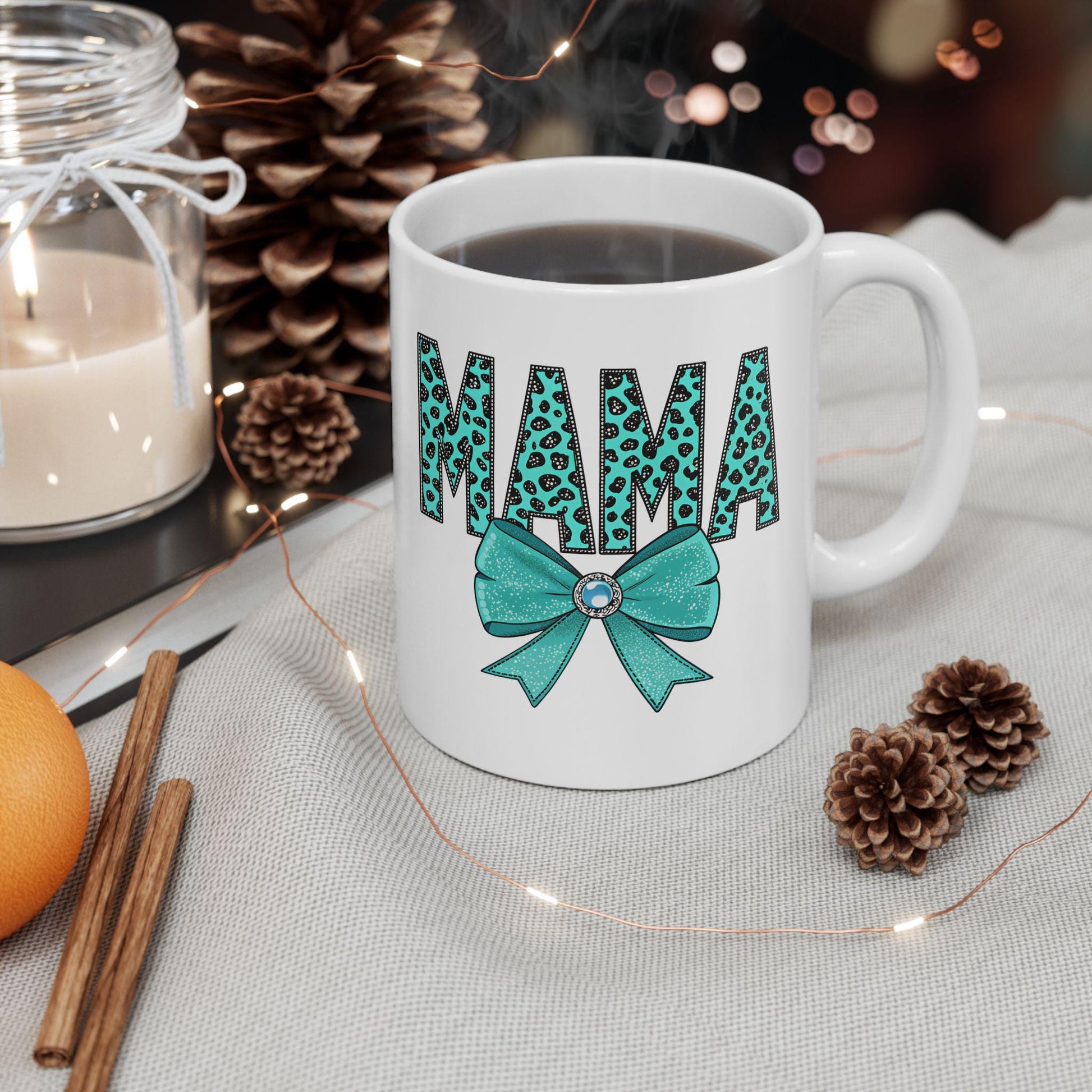 Mother's Day Ceramic Mug 11oz 15oz, Coquette Mama Cute Bow Design, Mom Day Gift & Mothers Day Cup for Mom - Toddcraft