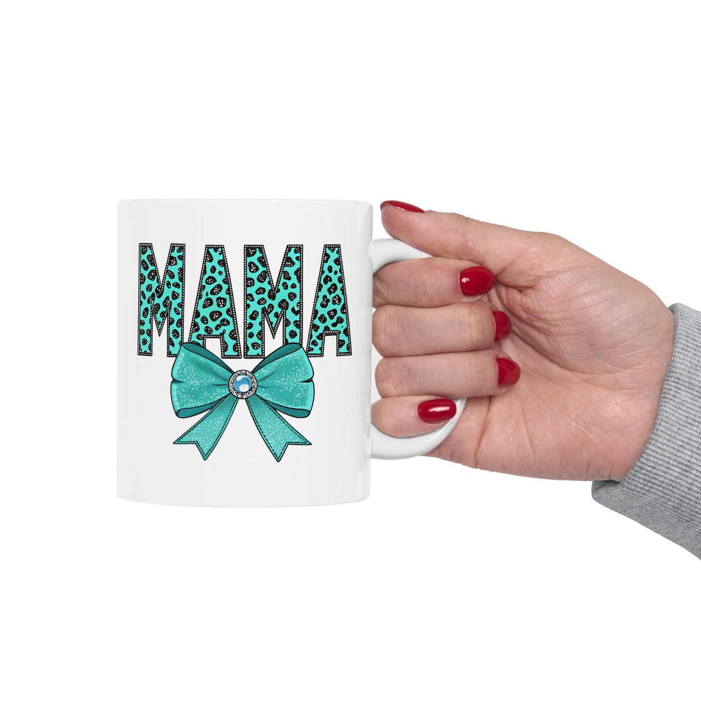 Mother's Day Ceramic Mug 11oz 15oz, Coquette Mama Cute Bow Design, Mom Day Gift & Mothers Day Cup for Mom - Toddcraft