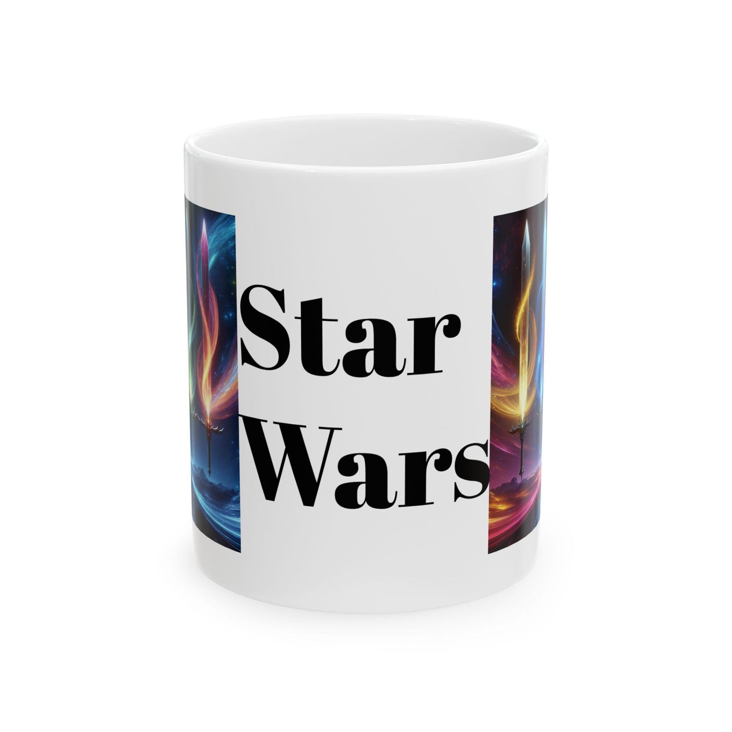 Space Sabers Ceramic Mug - 11oz & 15oz, Colorful Star Wars Inspired Gift for Movie Enthusiasts - Toddcraft