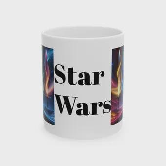 Space Sabers Ceramic Mug - 11oz & 15oz, Colorful Star Wars Inspired Gift for Movie Enthusiasts - Toddcraft