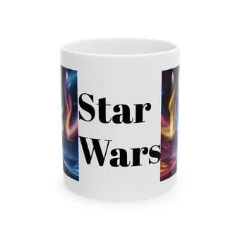 Space Sabers Ceramic Mug - 11oz & 15oz, Colorful Star Wars Inspired Gift for Movie Enthusiasts - Toddcraft