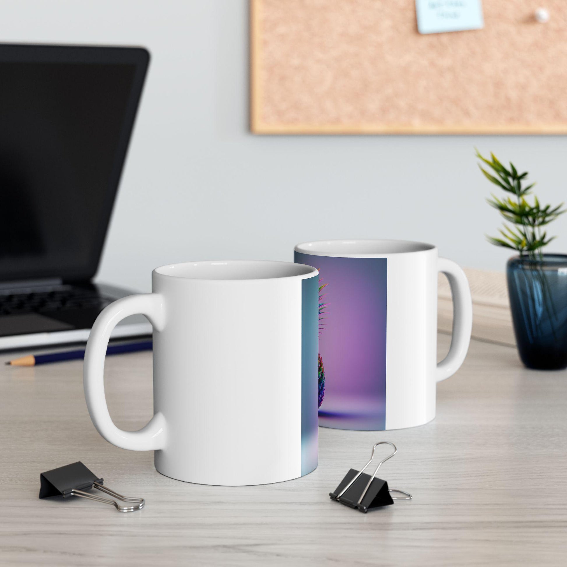 Vibrant Tropical Pineapple Ceramic Mug - Handcrafted 11oz & 15oz Coffee Cup for Beach House Decor - Toddcraft