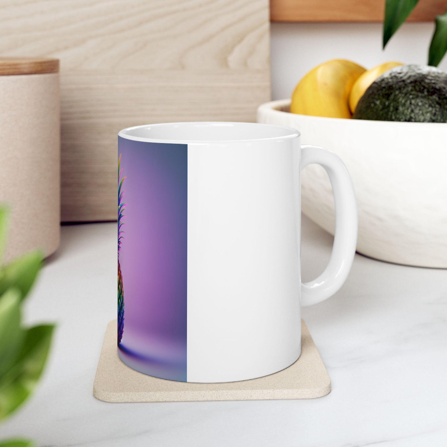 Vibrant Tropical Pineapple Ceramic Mug - Handcrafted 11oz & 15oz Coffee Cup for Beach House Decor - Toddcraft