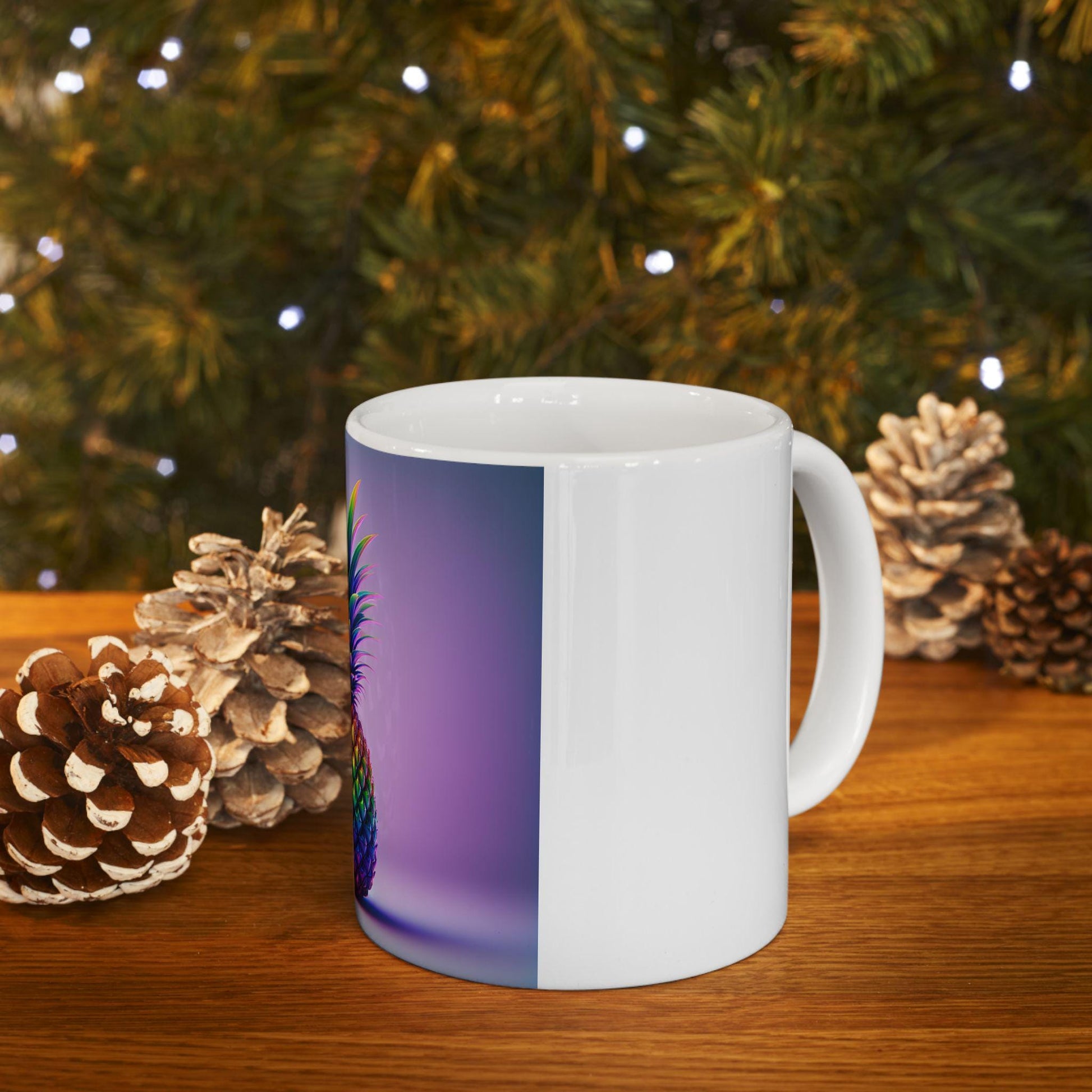 Vibrant Tropical Pineapple Ceramic Mug - Handcrafted 11oz & 15oz Coffee Cup for Beach House Decor - Toddcraft