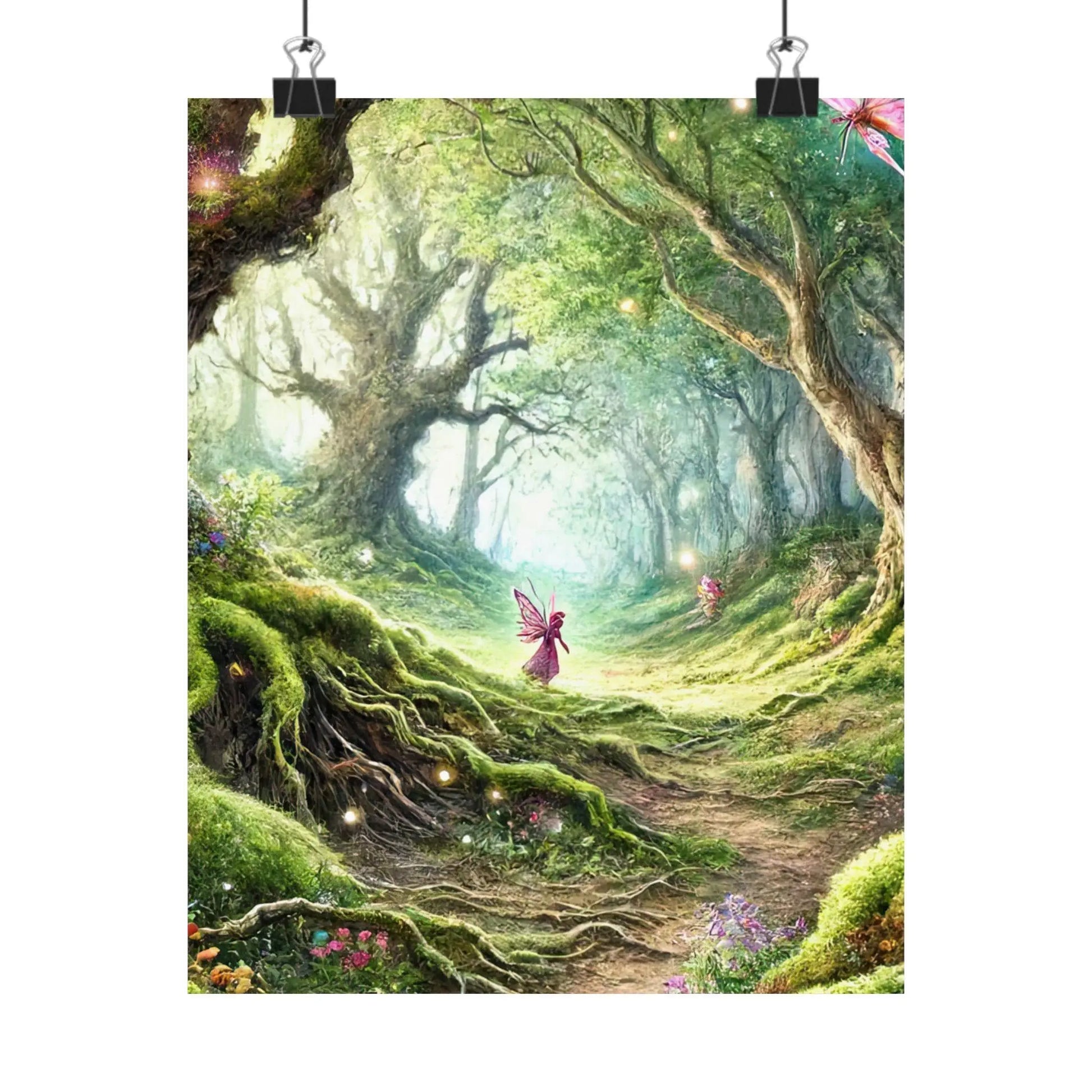 Enchanted Forest Wall Art  Tranquil Nature Matte Vertical Poster for Home & Office Décor, Relaxing Landscape Print - Toddcraft