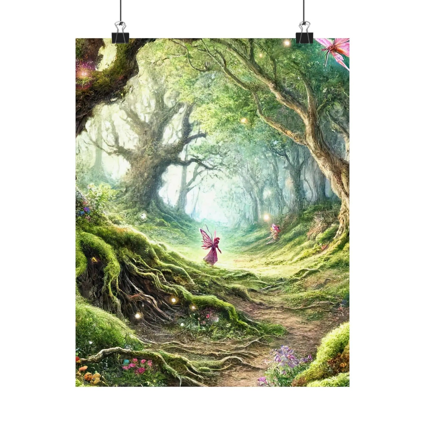 Enchanted Forest Wall Art  Tranquil Nature Matte Vertical Poster for Home & Office Décor, Relaxing Landscape Print - Toddcraft