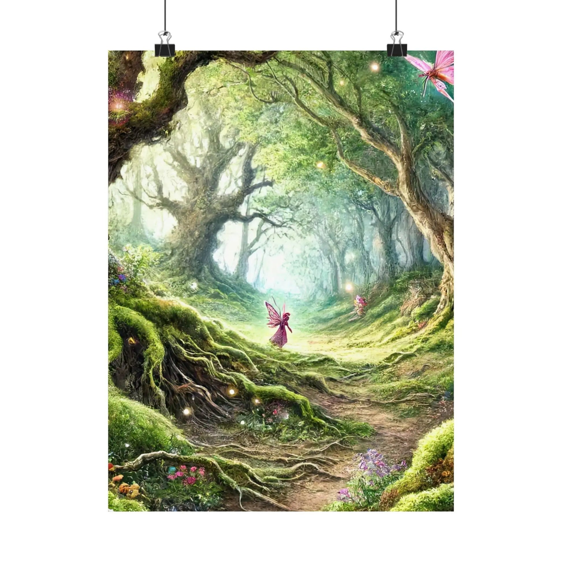Enchanted Forest Wall Art  Tranquil Nature Matte Vertical Poster for Home & Office Décor, Relaxing Landscape Print - Toddcraft