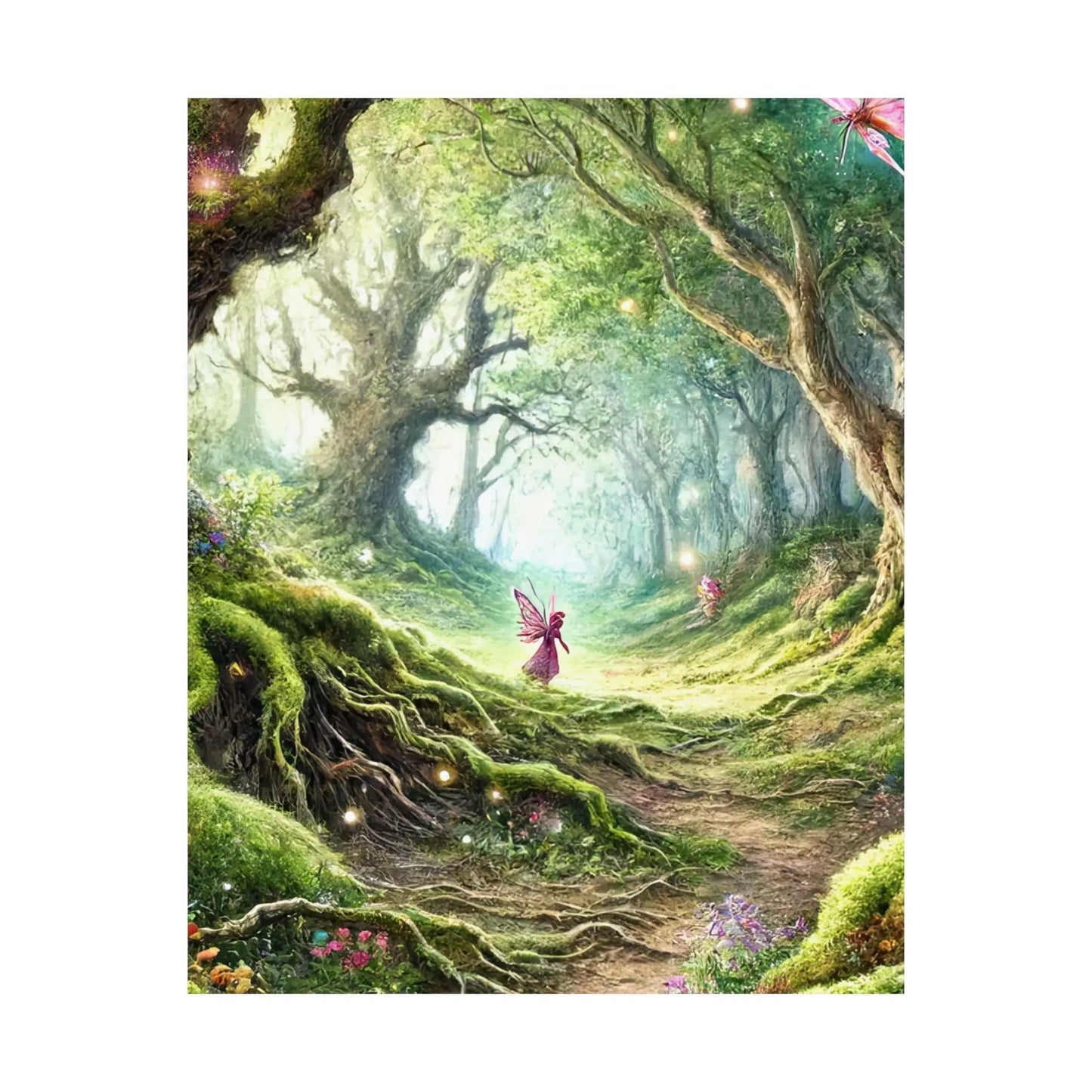Enchanted Forest Wall Art  Tranquil Nature Matte Vertical Poster for Home & Office Décor, Relaxing Landscape Print - Toddcraft