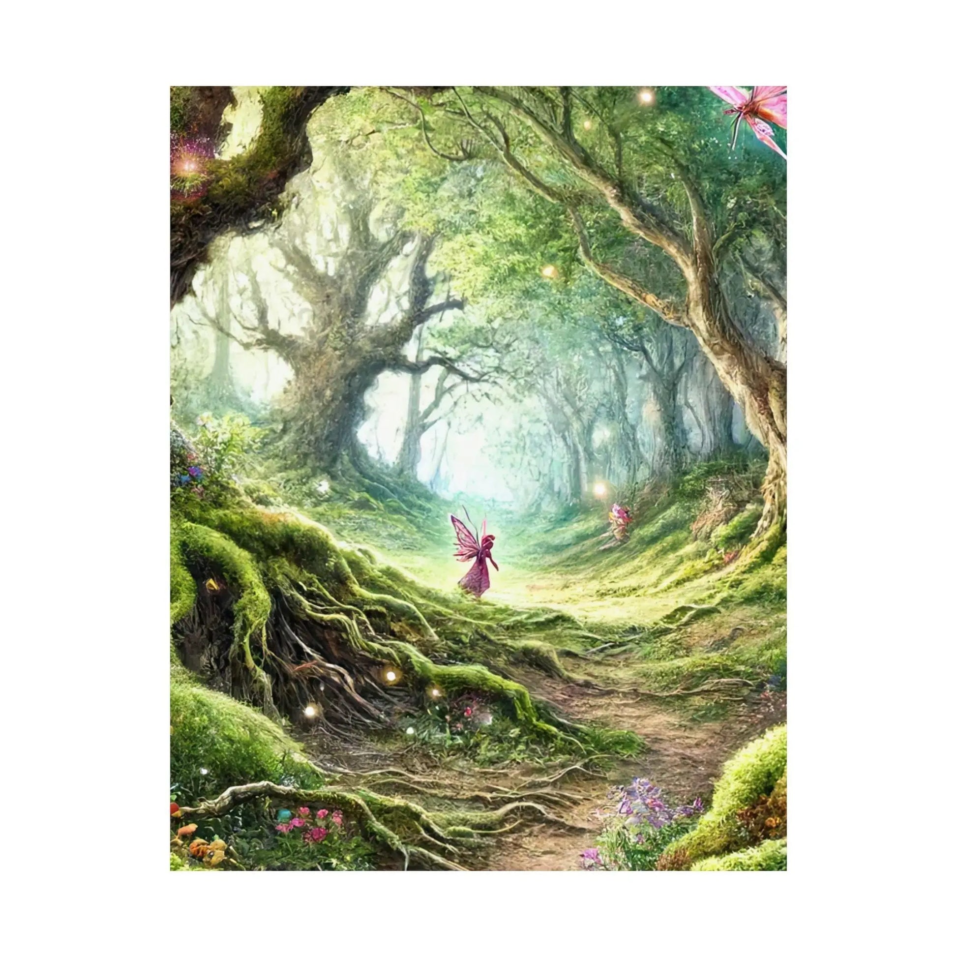 Enchanted Forest Wall Art  Tranquil Nature Matte Vertical Poster for Home & Office Décor, Relaxing Landscape Print - Toddcraft