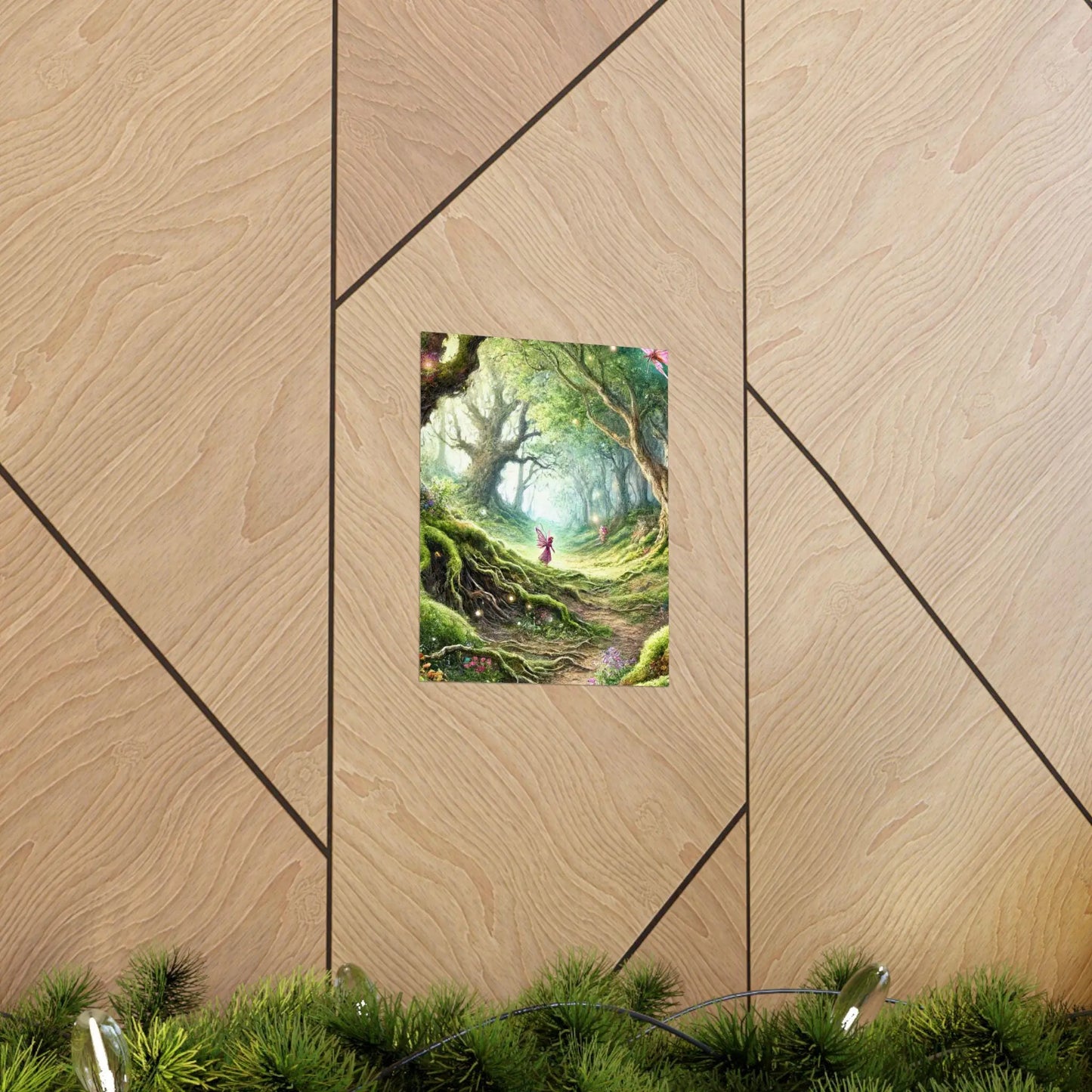 Enchanted Forest Wall Art  Tranquil Nature Matte Vertical Poster for Home & Office Décor, Relaxing Landscape Print - Toddcraft
