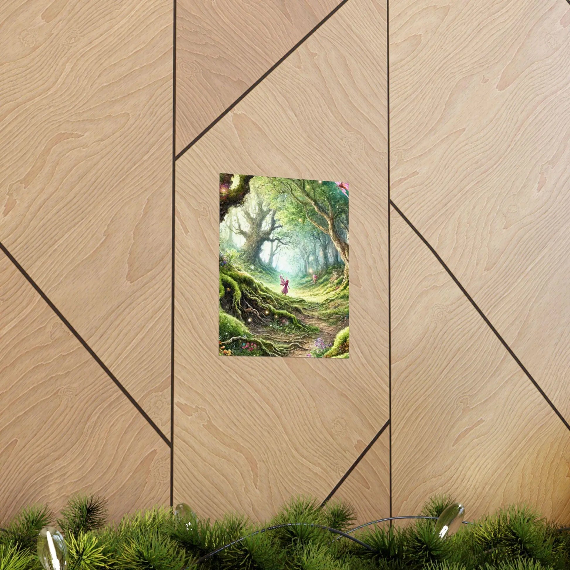Enchanted Forest Wall Art  Tranquil Nature Matte Vertical Poster for Home & Office Décor, Relaxing Landscape Print - Toddcraft