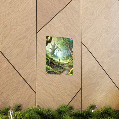 Enchanted Forest Wall Art  Tranquil Nature Matte Vertical Poster for Home & Office Décor, Relaxing Landscape Print - Toddcraft