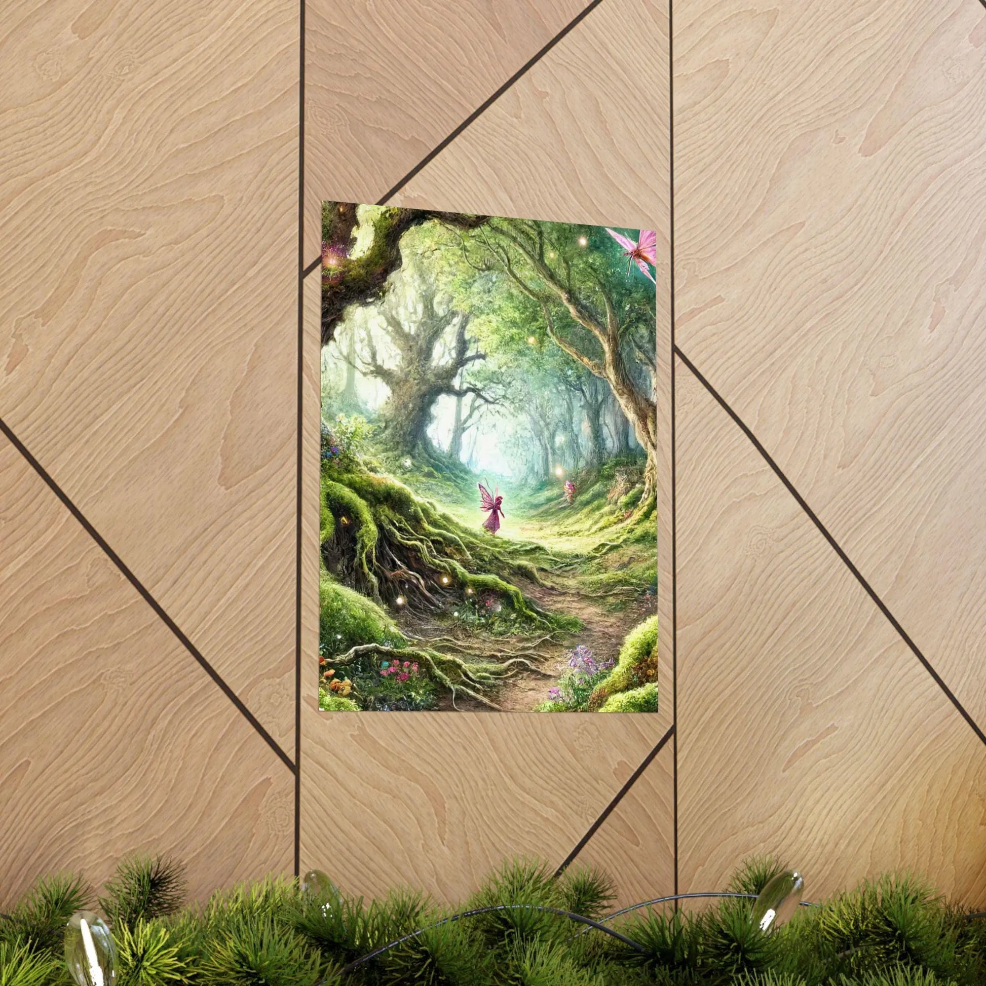 Enchanted Forest Wall Art  Tranquil Nature Matte Vertical Poster for Home & Office Décor, Relaxing Landscape Print - Toddcraft