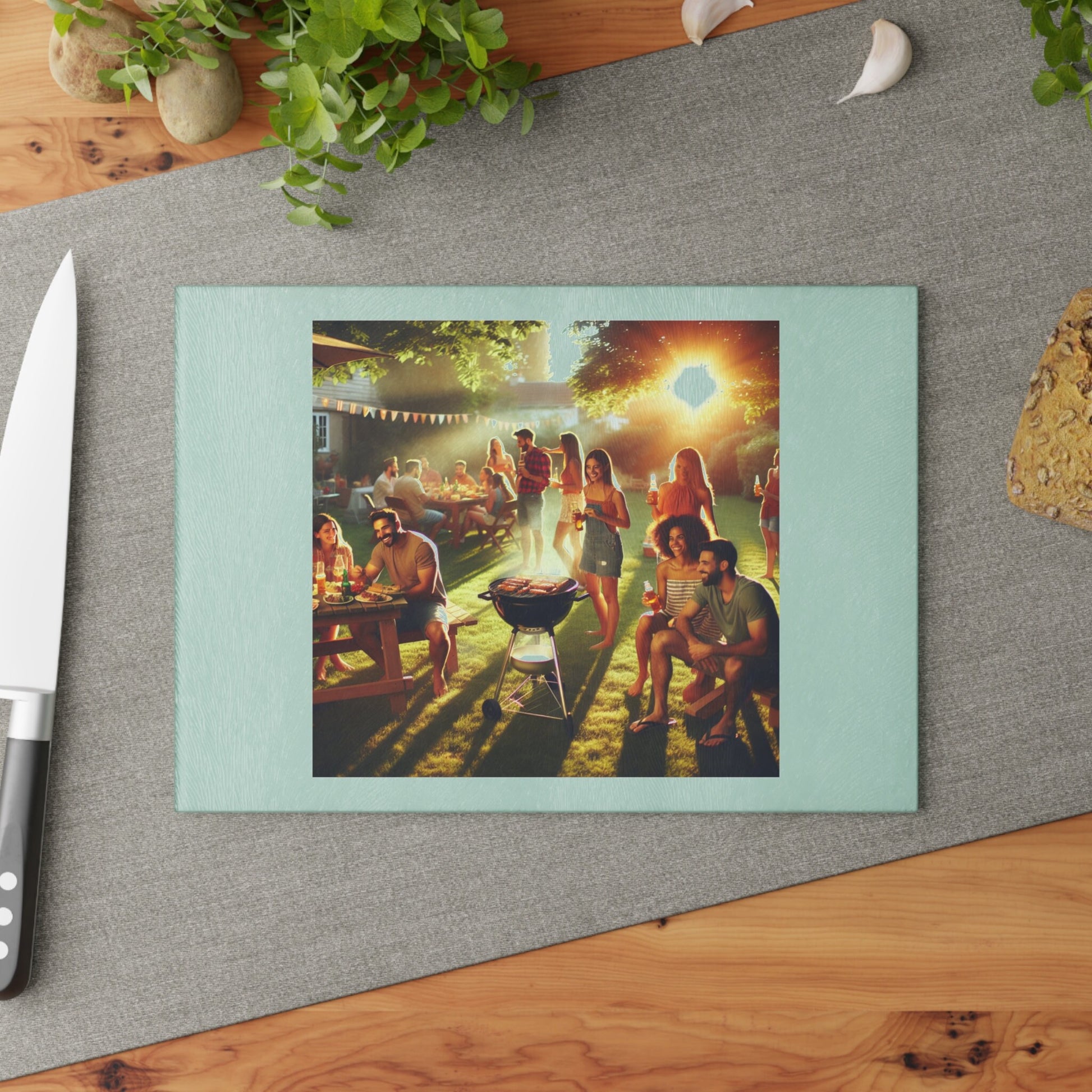 Personalized Glass Cutting Board for BBQ Enthusiasts - Unique Kitchen Gift for Dad's Birthday or Father's Day - Toddcraft