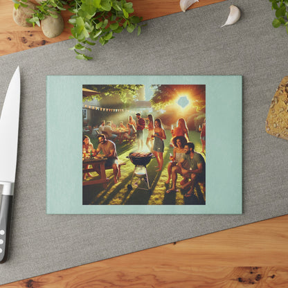 Personalized Glass Cutting Board for BBQ Enthusiasts - Unique Kitchen Gift for Dad's Birthday or Father's Day - Toddcraft