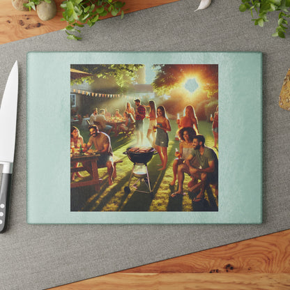 Personalized Glass Cutting Board for BBQ Enthusiasts - Unique Kitchen Gift for Dad's Birthday or Father's Day - Toddcraft