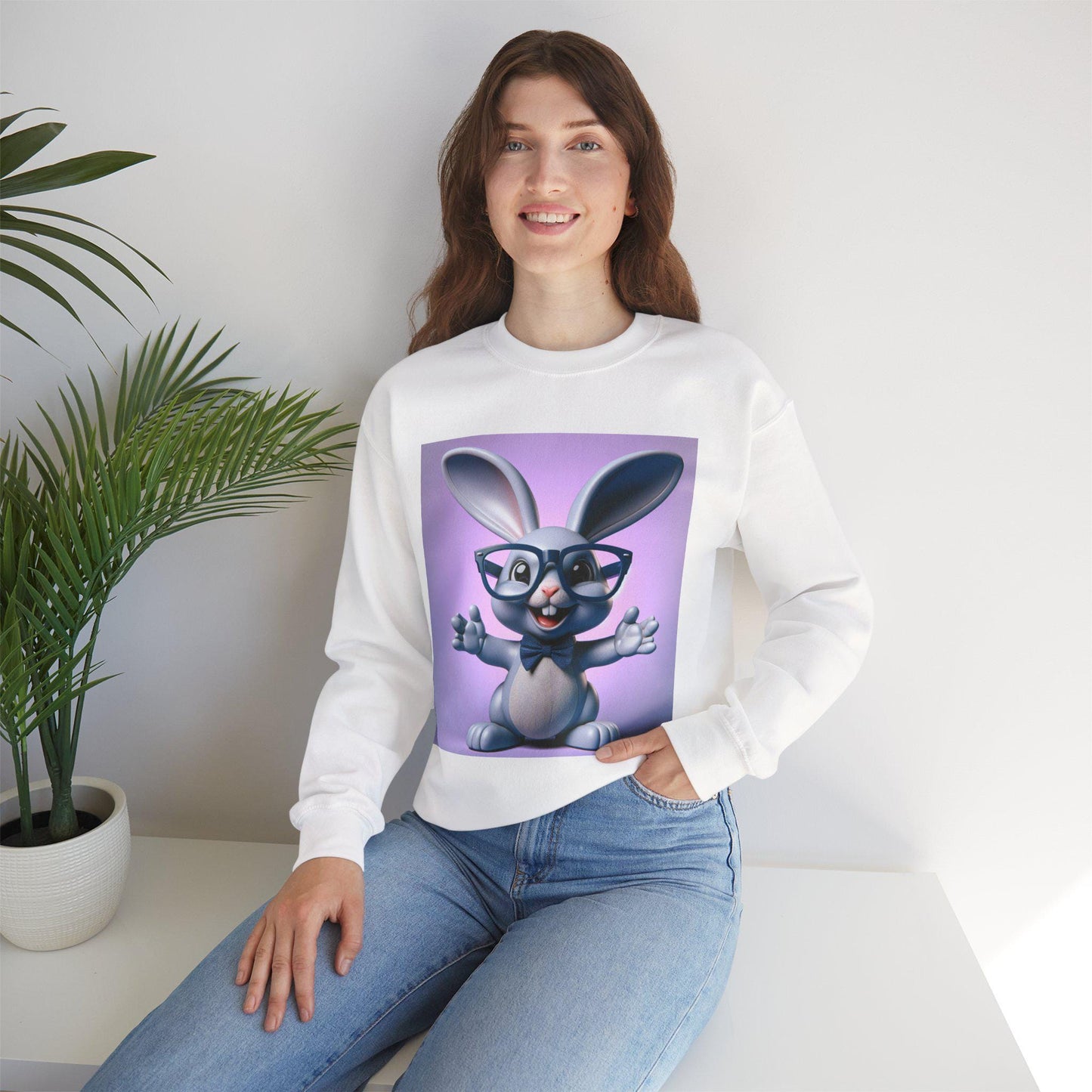 Adorable Easter Rabbit Pullover: Comfy Graphic Sweatshirt for Spring Casual Wear - Toddcraft