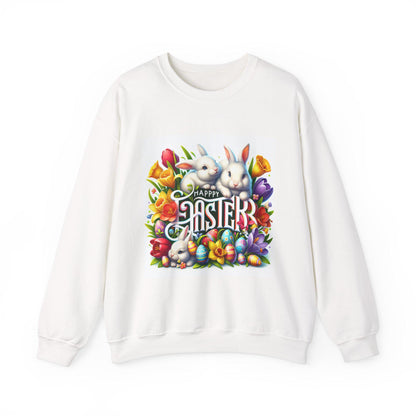 Floral Bunny Easter Sweatshirt - Unisex Crewneck Spring Holiday Pullover - Toddcraft