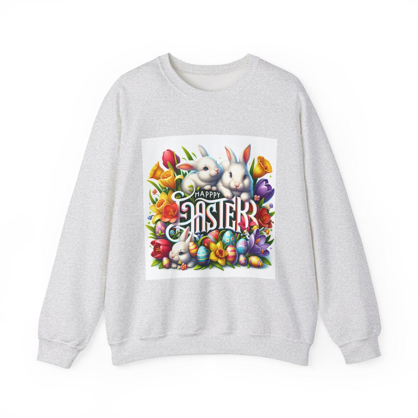 Floral Bunny Easter Sweatshirt - Unisex Crewneck Spring Holiday Pullover - Toddcraft