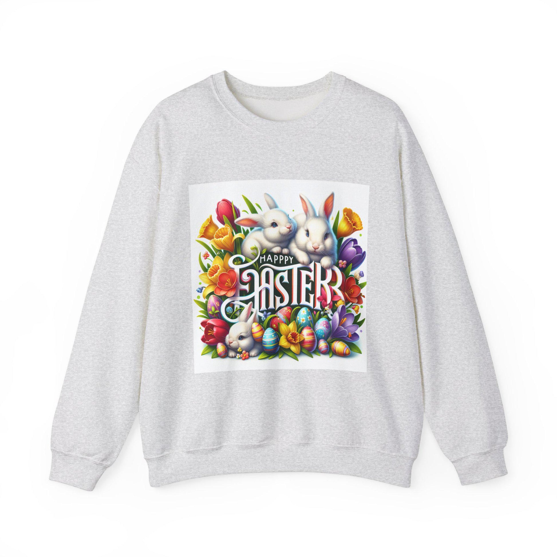Floral Bunny Easter Sweatshirt - Unisex Crewneck Spring Holiday Pullover - Toddcraft