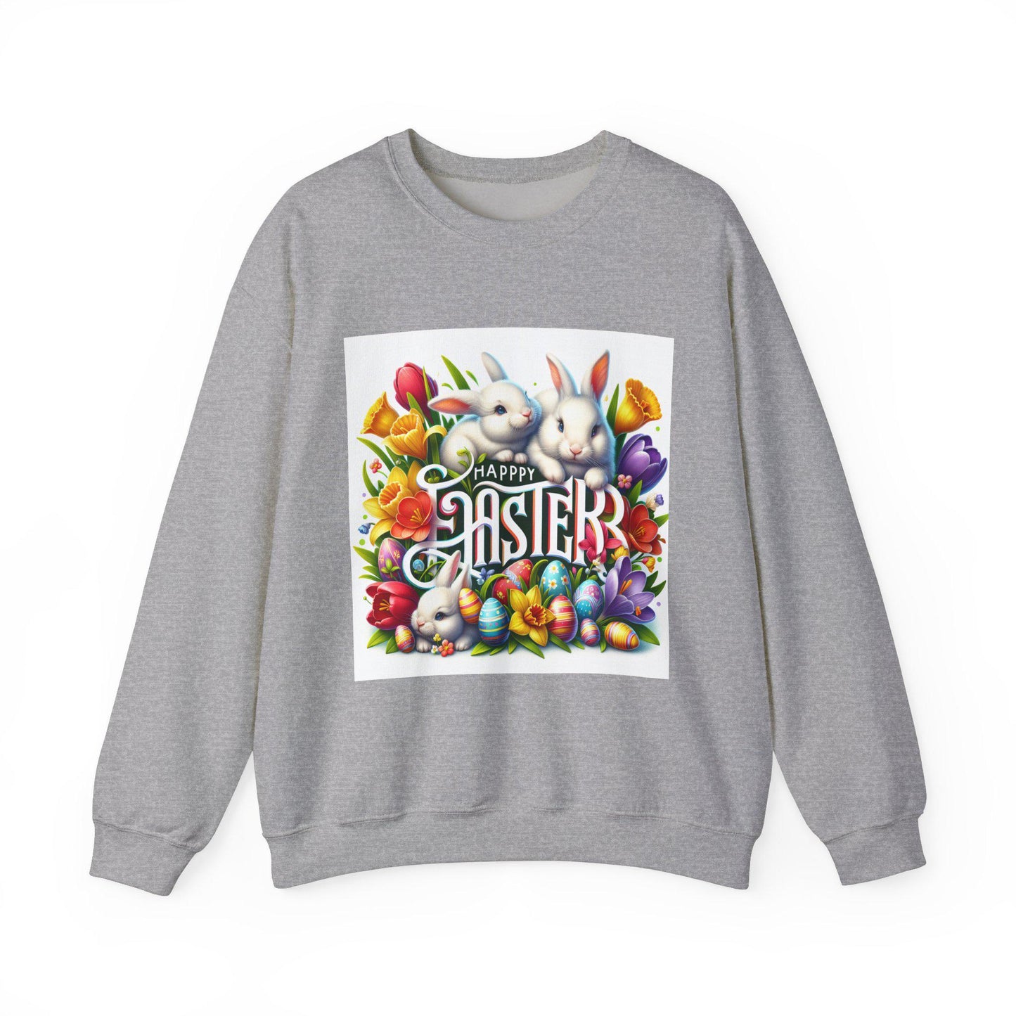 Floral Bunny Easter Sweatshirt - Unisex Crewneck Spring Holiday Pullover - Toddcraft
