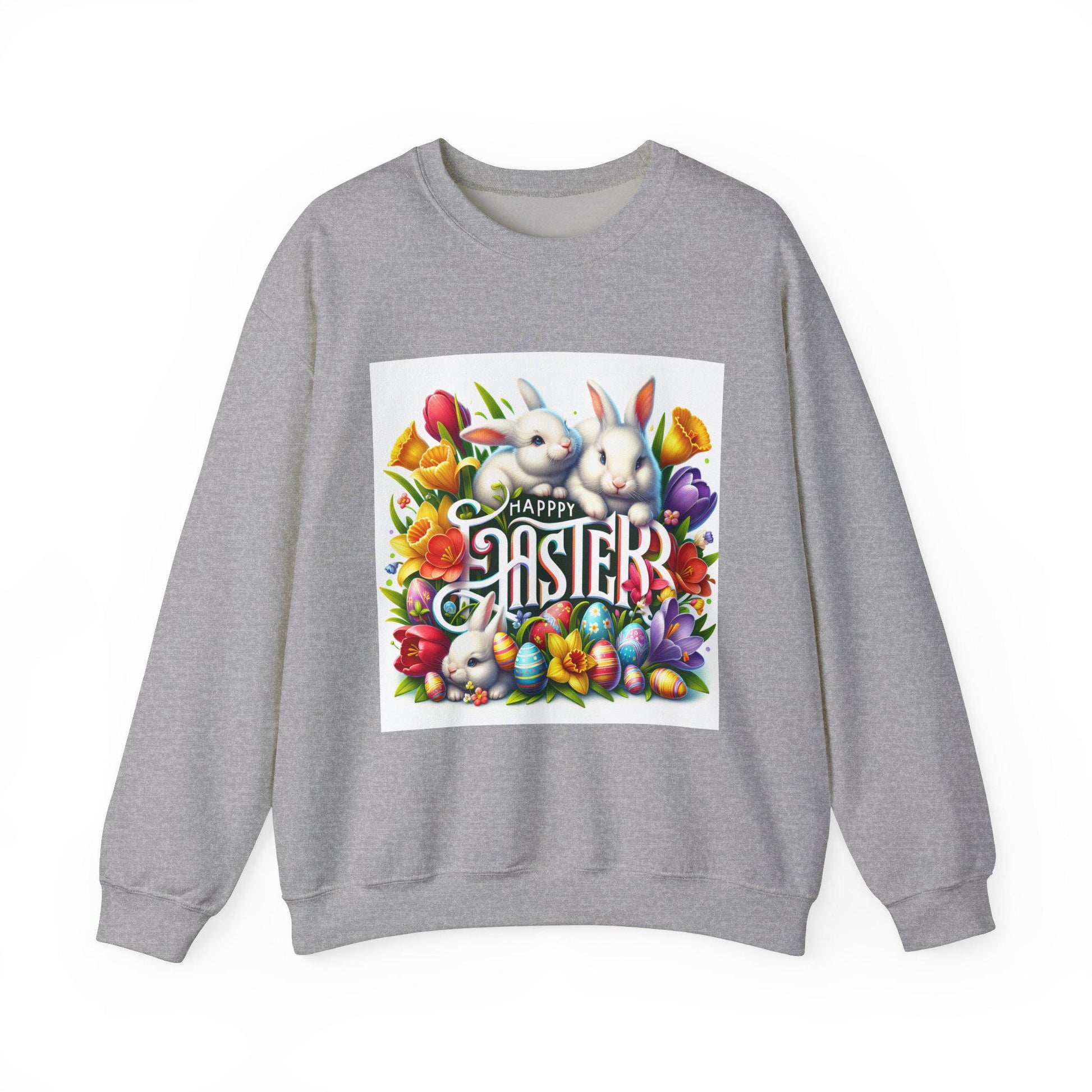Floral Bunny Easter Sweatshirt - Unisex Crewneck Spring Holiday Pullover - Toddcraft