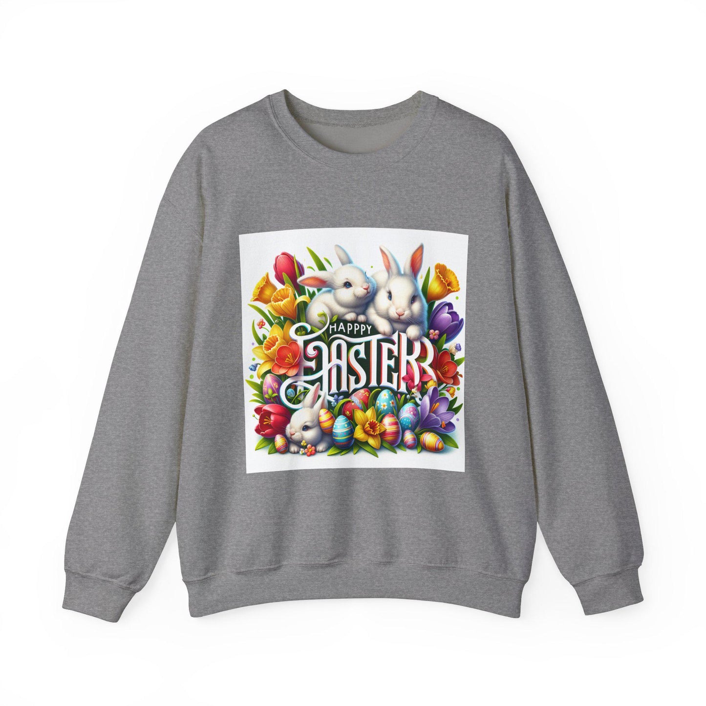 Floral Bunny Easter Sweatshirt - Unisex Crewneck Spring Holiday Pullover - Toddcraft