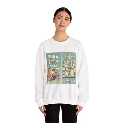 Humorous Adult Crewneck Sweatshirt - Cozy Everyday Loungewear for Self-Care & Gifting - Toddcraft