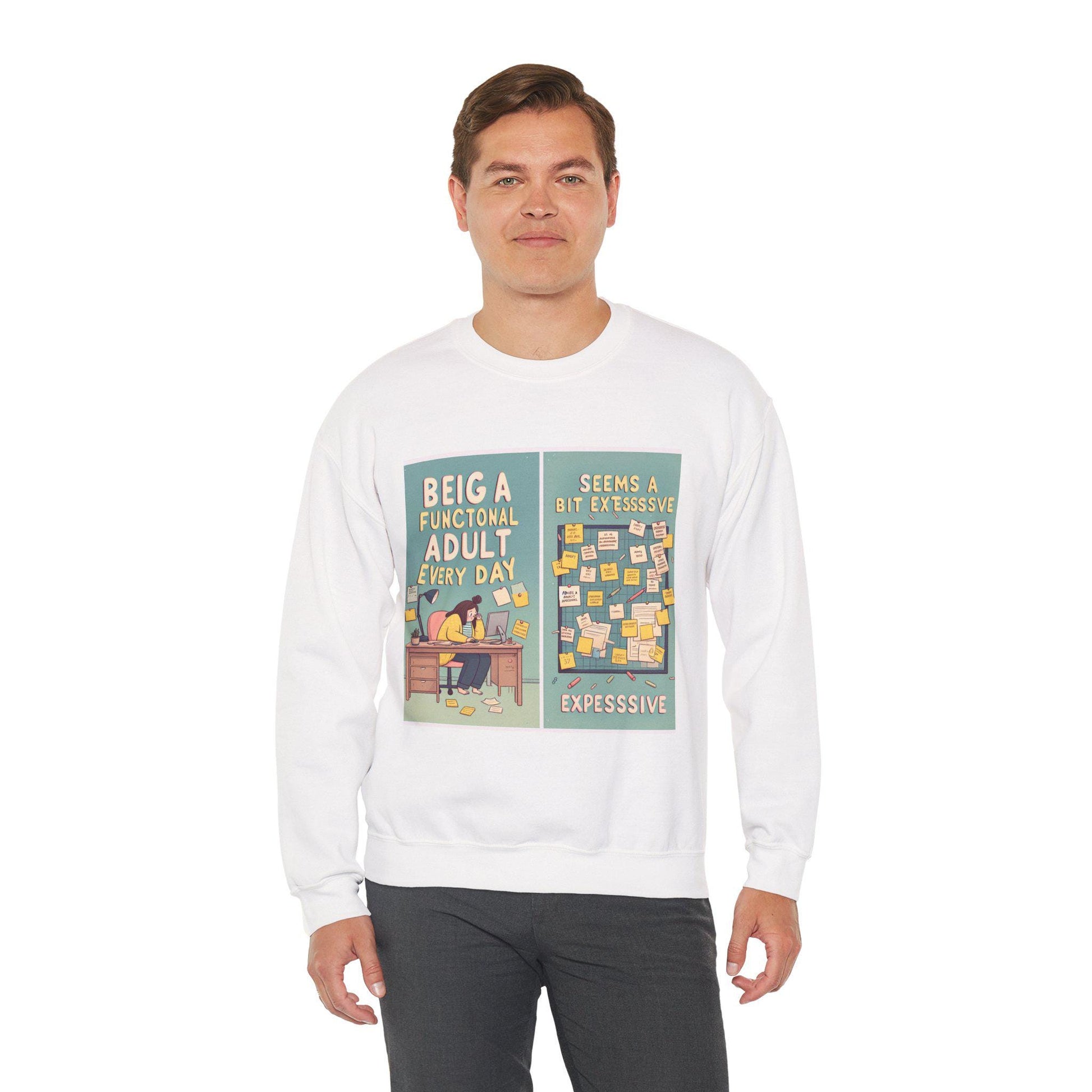 Humorous Adult Crewneck Sweatshirt - Cozy Everyday Loungewear for Self-Care & Gifting - Toddcraft