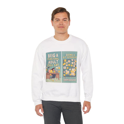 Humorous Adult Crewneck Sweatshirt - Cozy Everyday Loungewear for Self-Care & Gifting - Toddcraft
