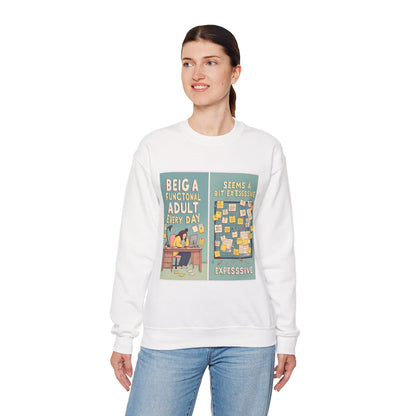Humorous Adult Crewneck Sweatshirt - Cozy Everyday Loungewear for Self-Care & Gifting - Toddcraft
